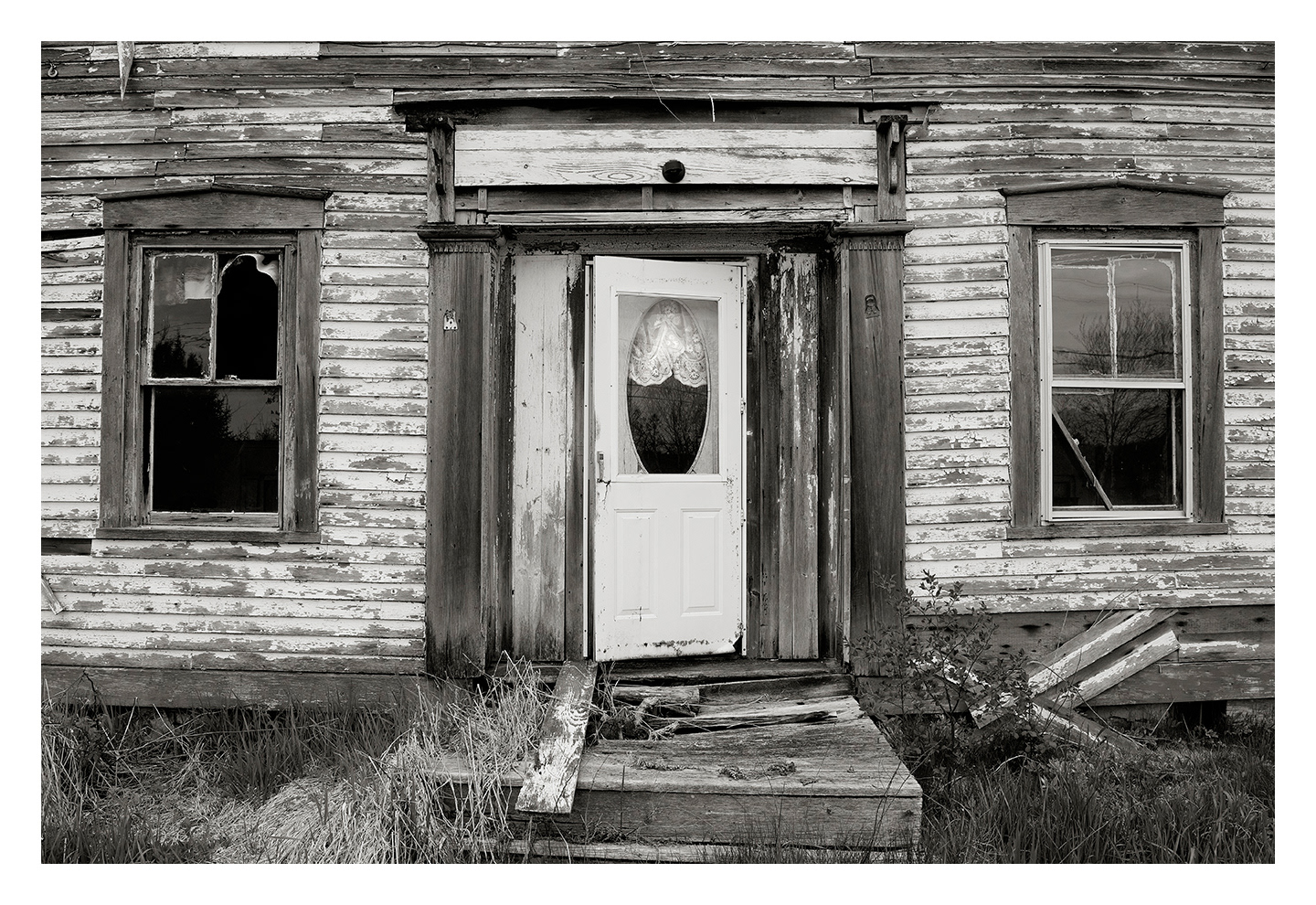 Front Door with Lace Curtain, Whiting, ME