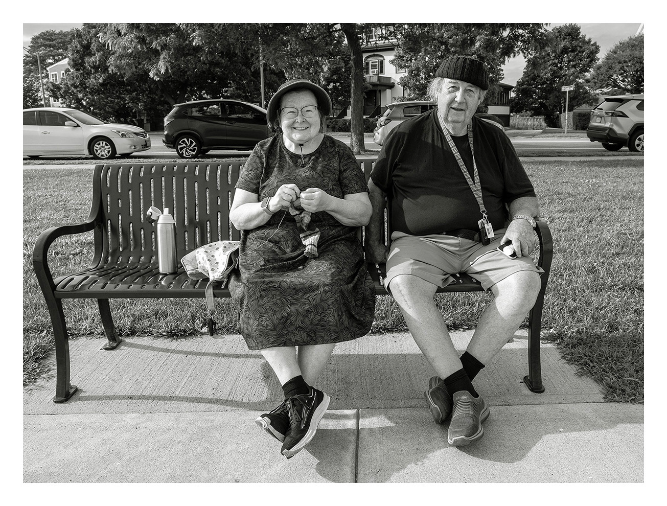 John and Tobie knitting socks