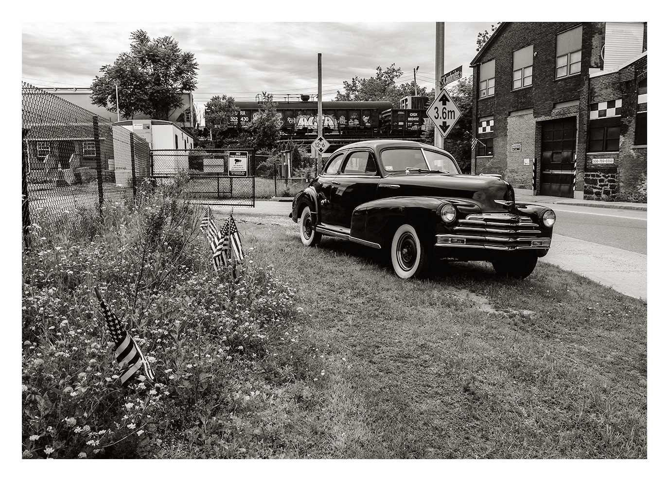 Flags, Freight Cars, and Forty Seven Chevy, Worcester, MA