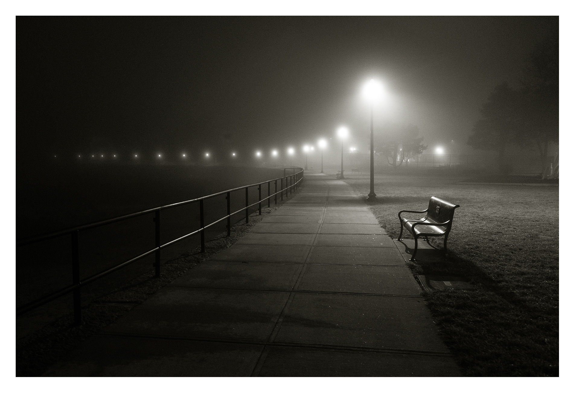 Foggy Winter Night, Gloucester, MA