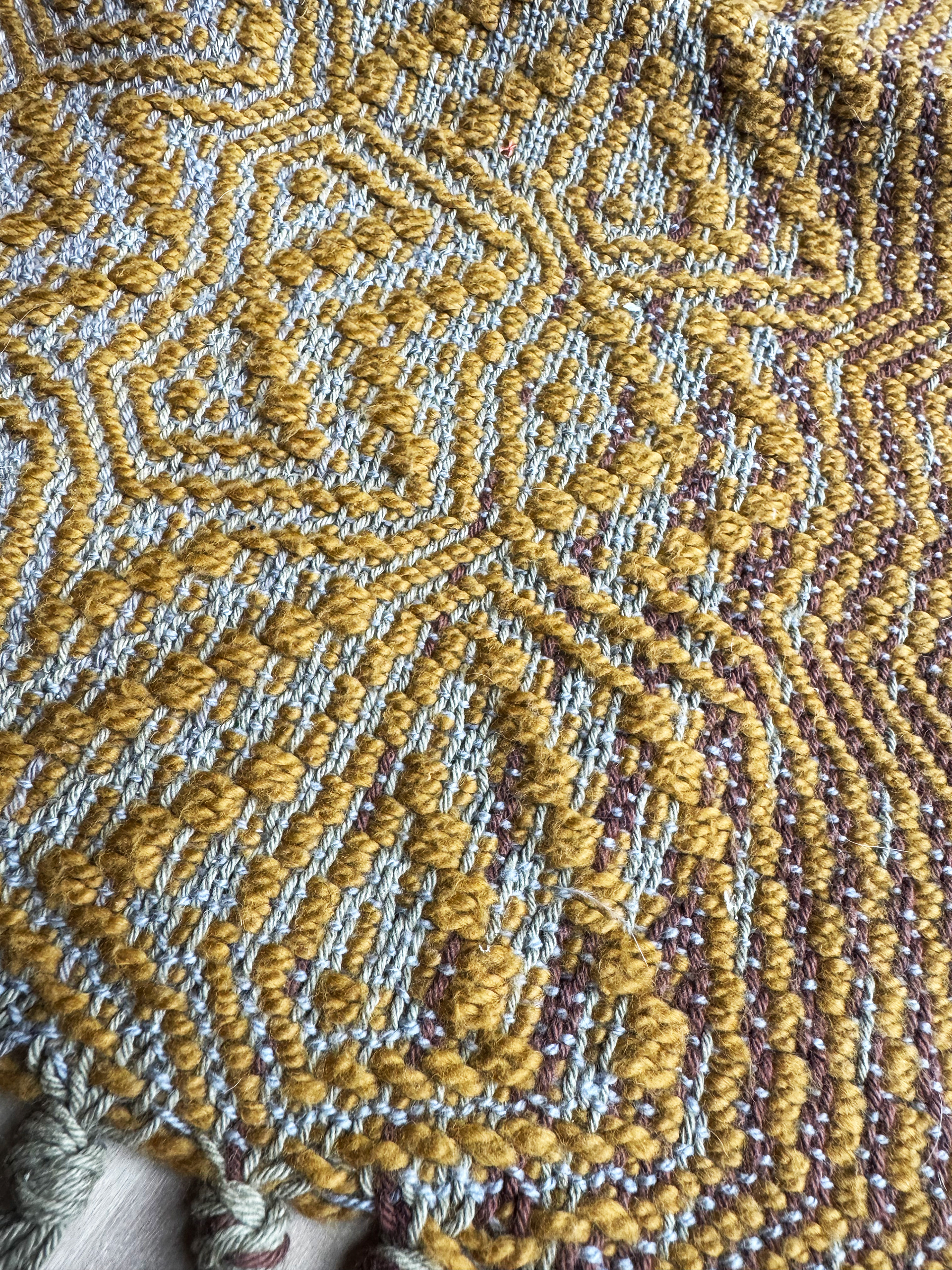 Handwoven Jitterbug Placemat, Ochre Yellow