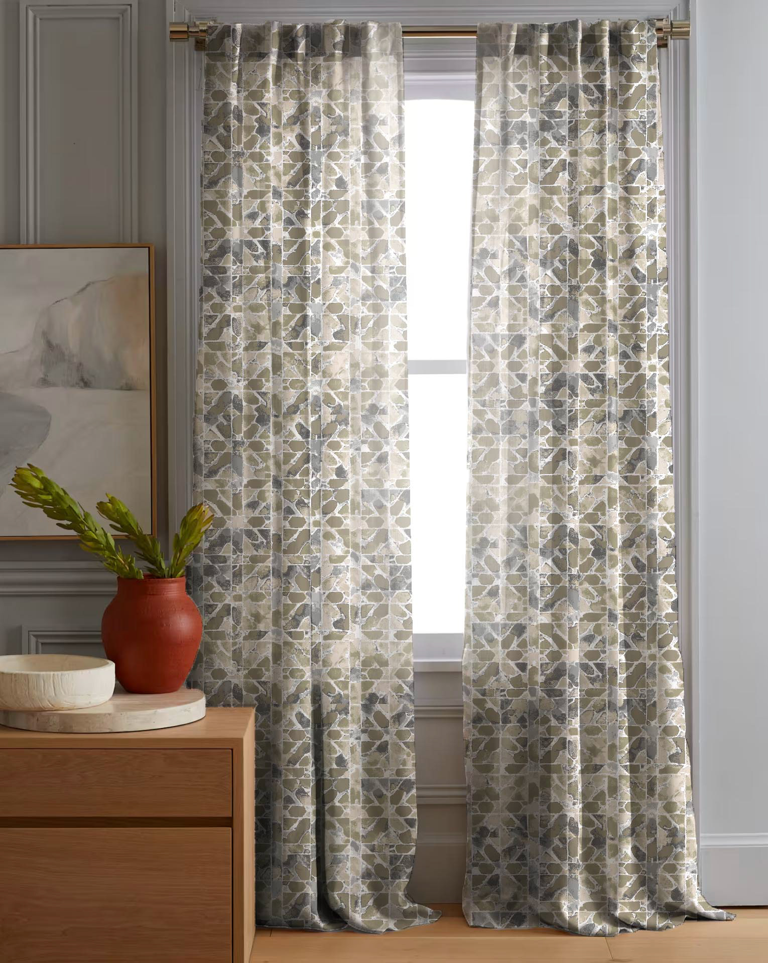 Starburst Woven window Curtains, Hospitality pattern