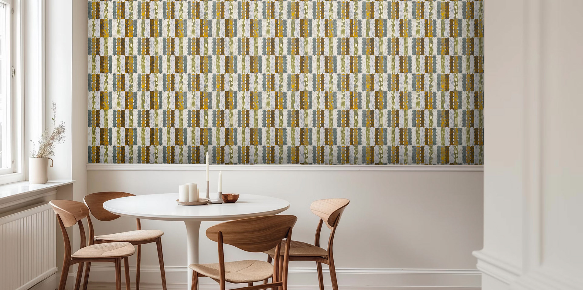 Tribal pattern geometric textured plaid