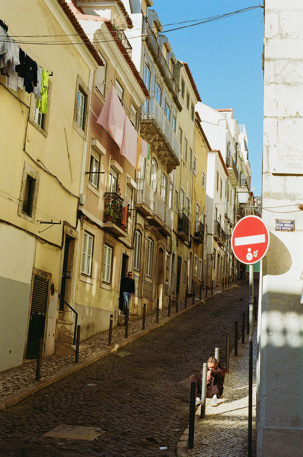 Man on corner; Portugal - 2025; Contax Aria