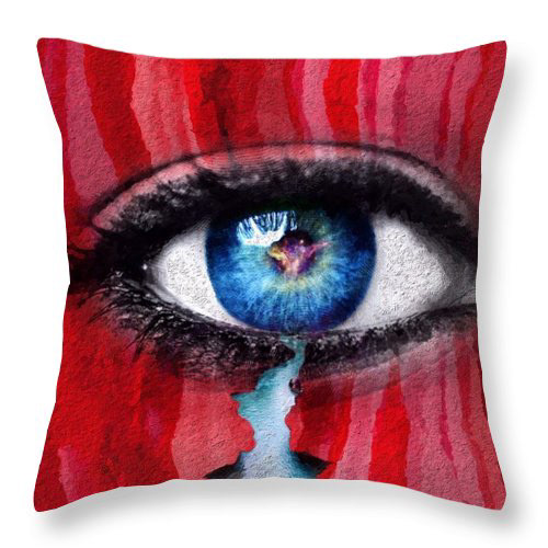Cry me a river artwork by Mark Taylor throw pillow