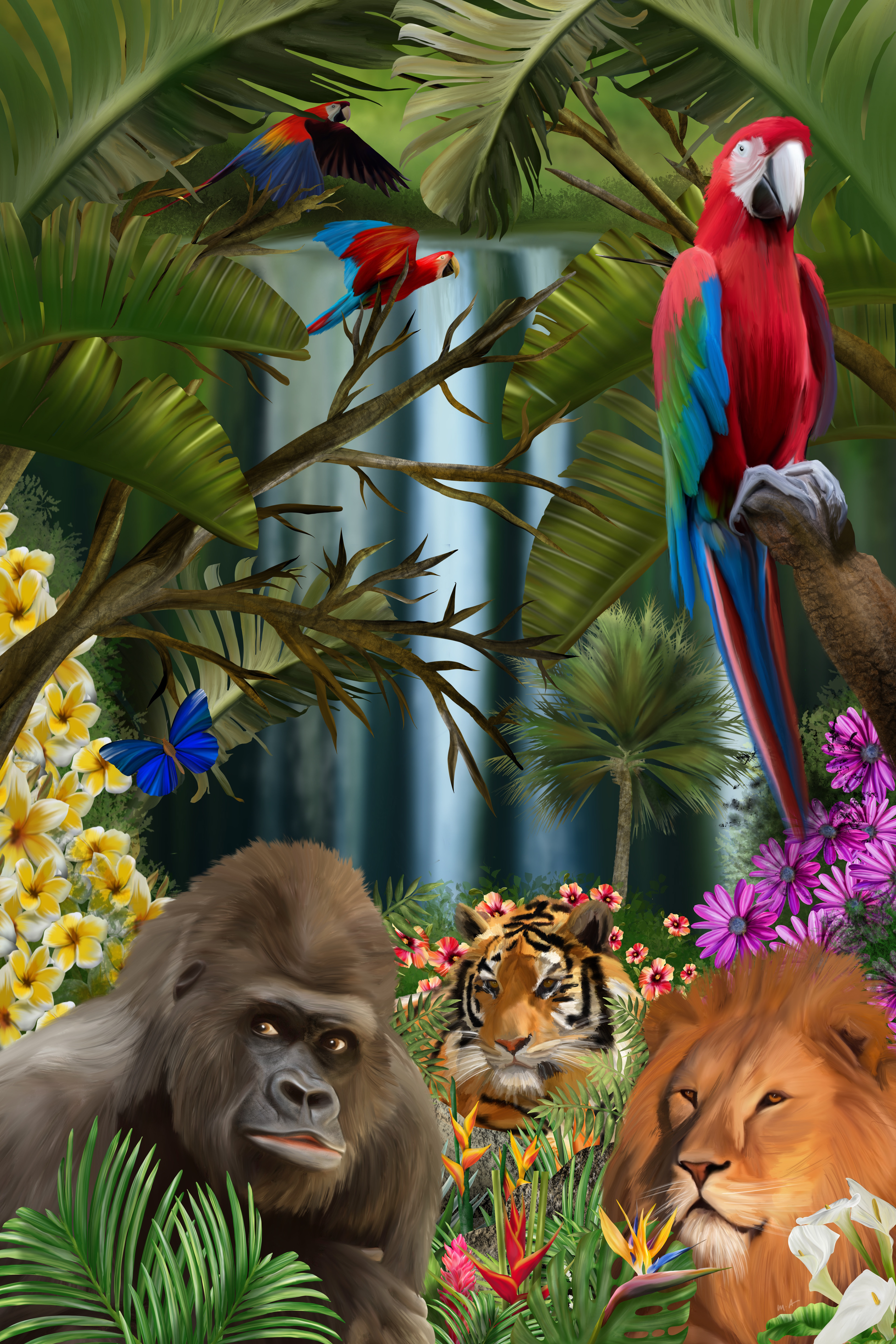 Wildlife artwork by Mark Taylor Garden party