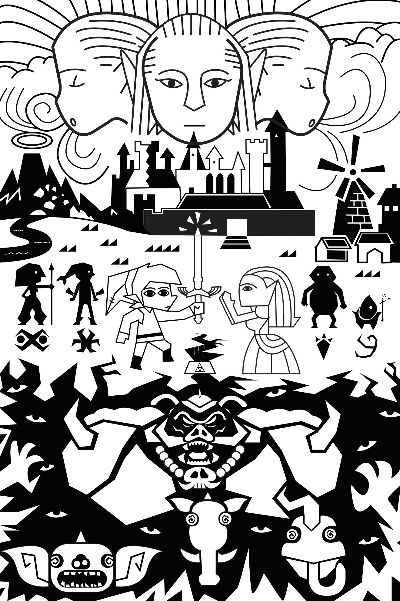 Zelda  B&W