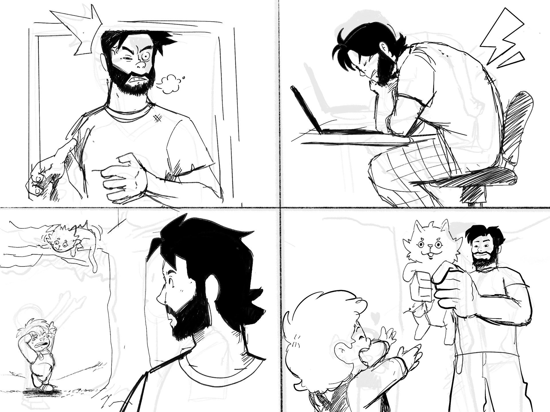 4 Panel Comic rough