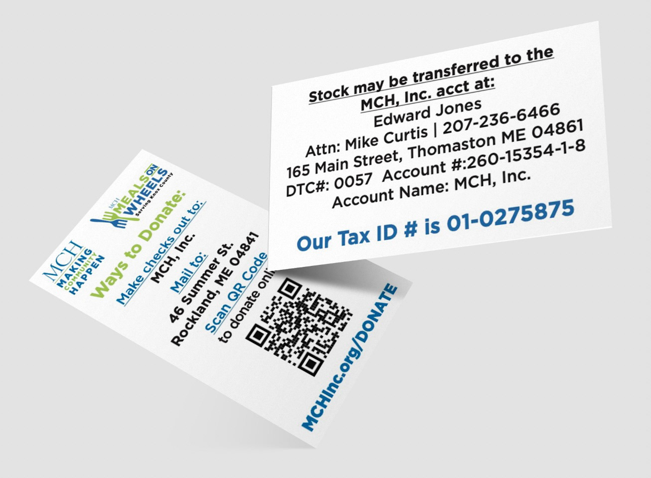 Donation Info Biz Card
