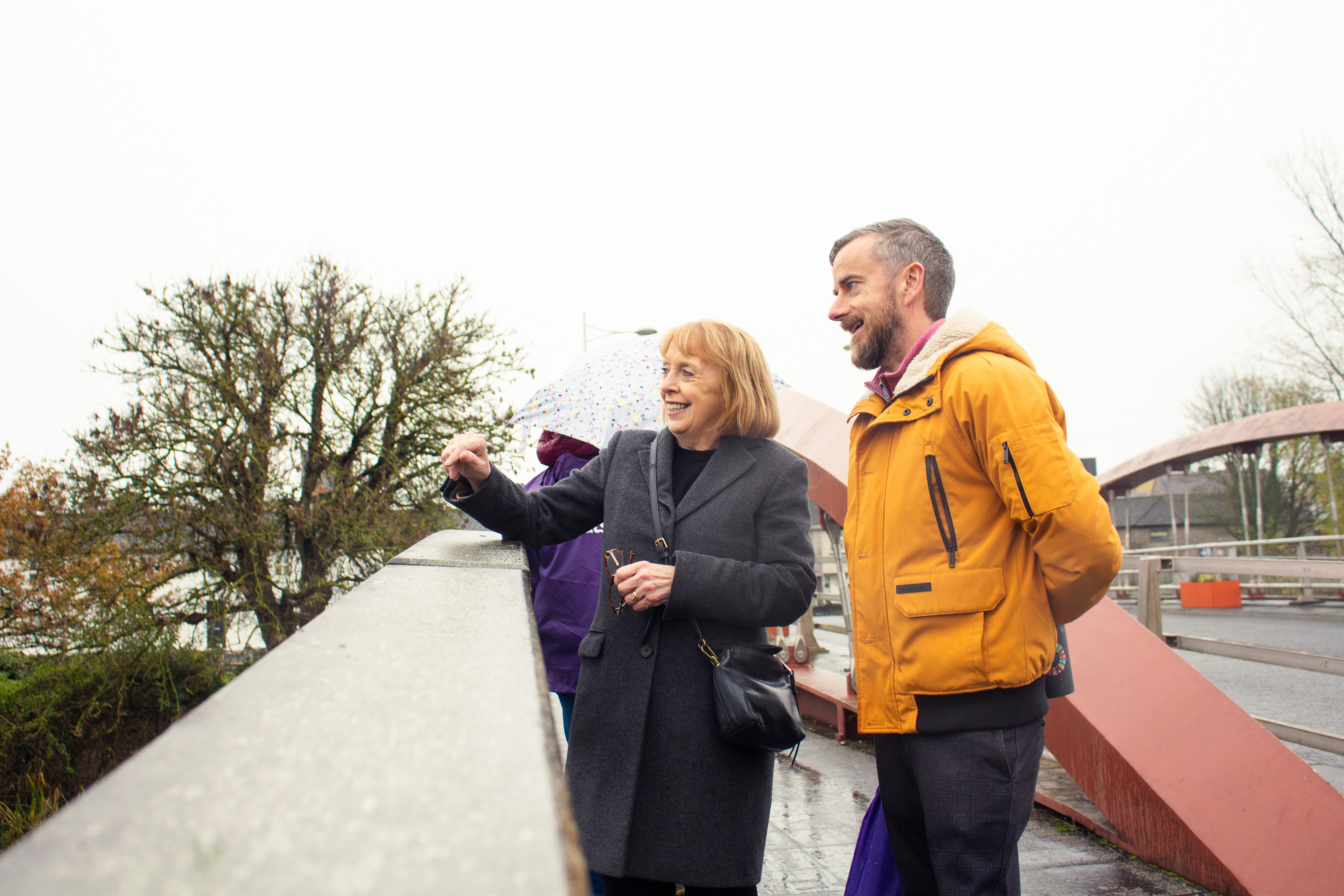 Ronan Moore showing Heather Humphrey around Trim