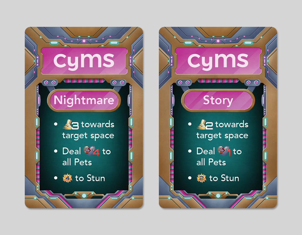 CyMS Level Up Cards Design