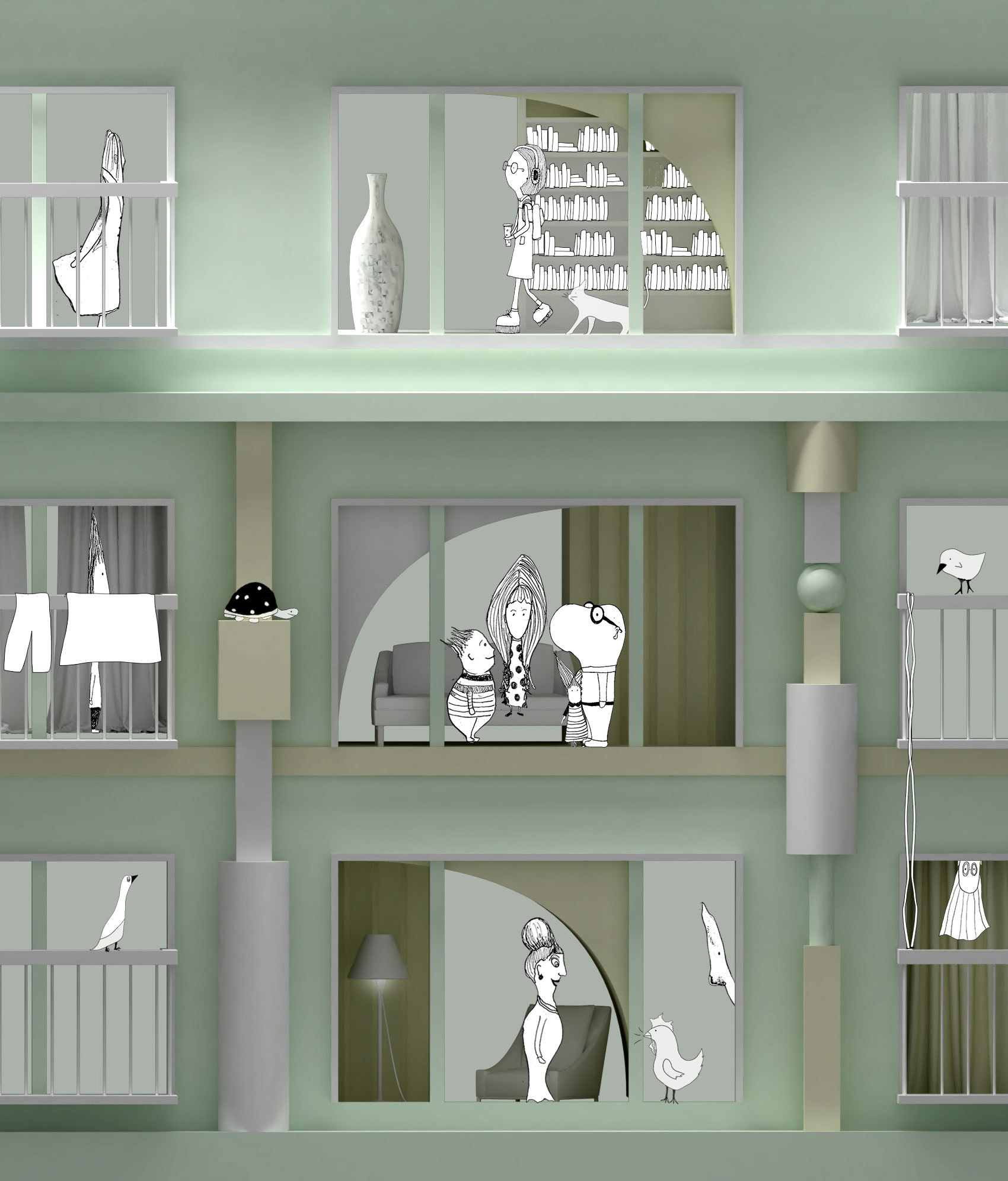 Collaboration with Destan Duman - Illustrating Facades , 2022