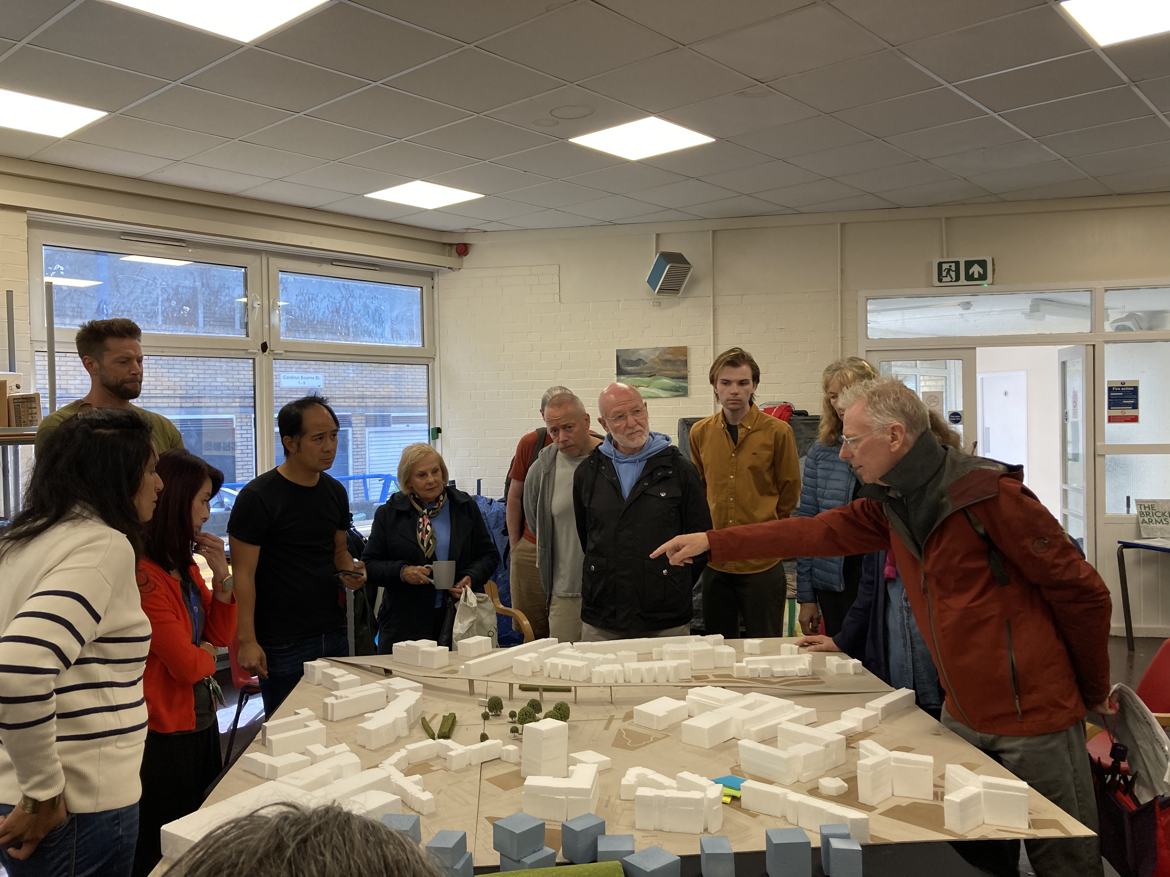 Consultation in Southwark, model made at scale 1:250 showing the potential of site.