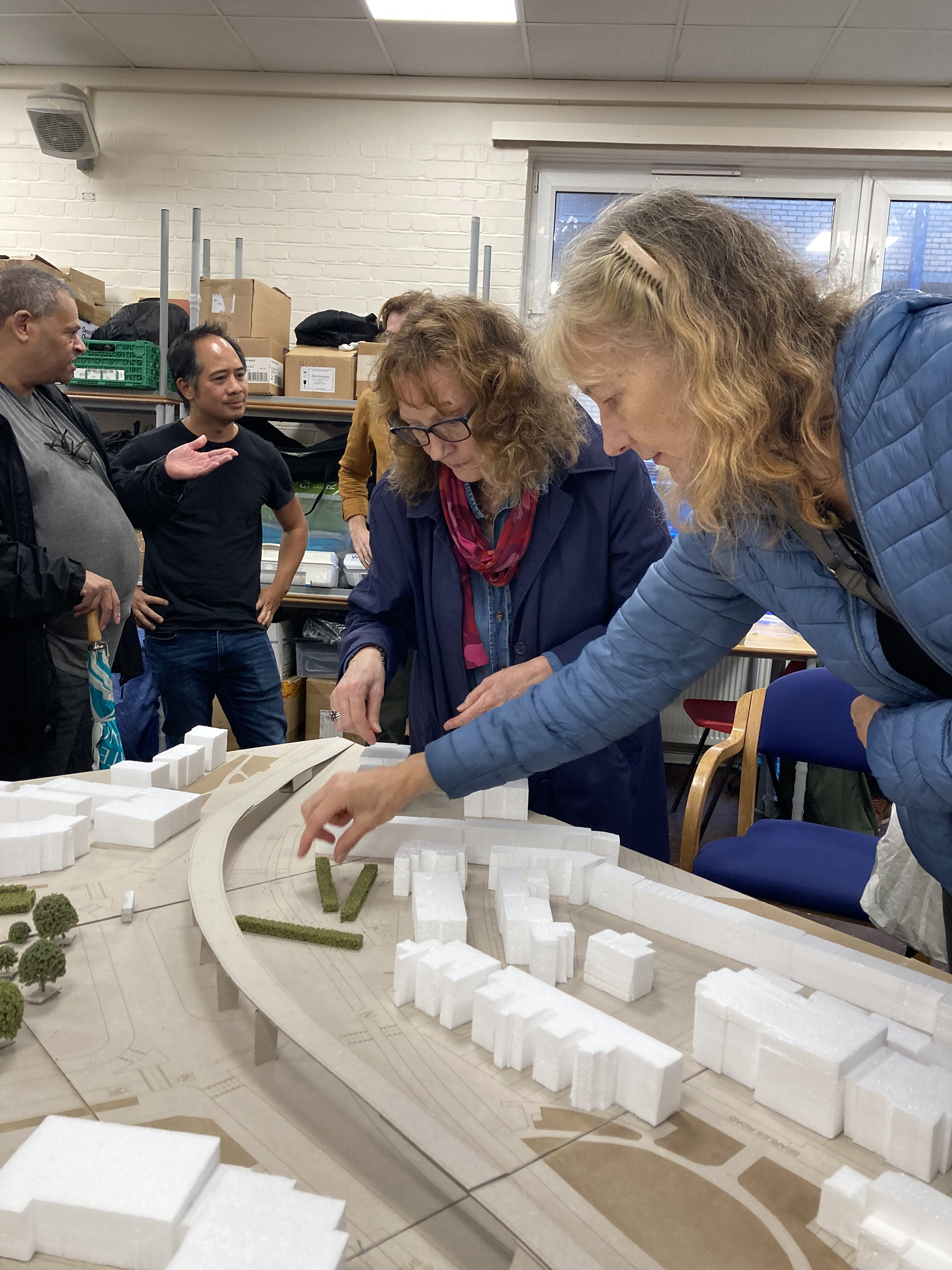 Consultation in Southwark, model made at scale 1:250 showing the potential of site.