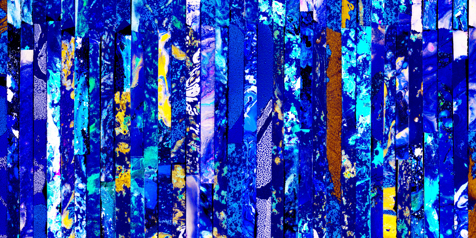 Art Unpredictable series - 019 'Lapis Lazuli' - oil on paper - collage 30 x 20 cm - 1990