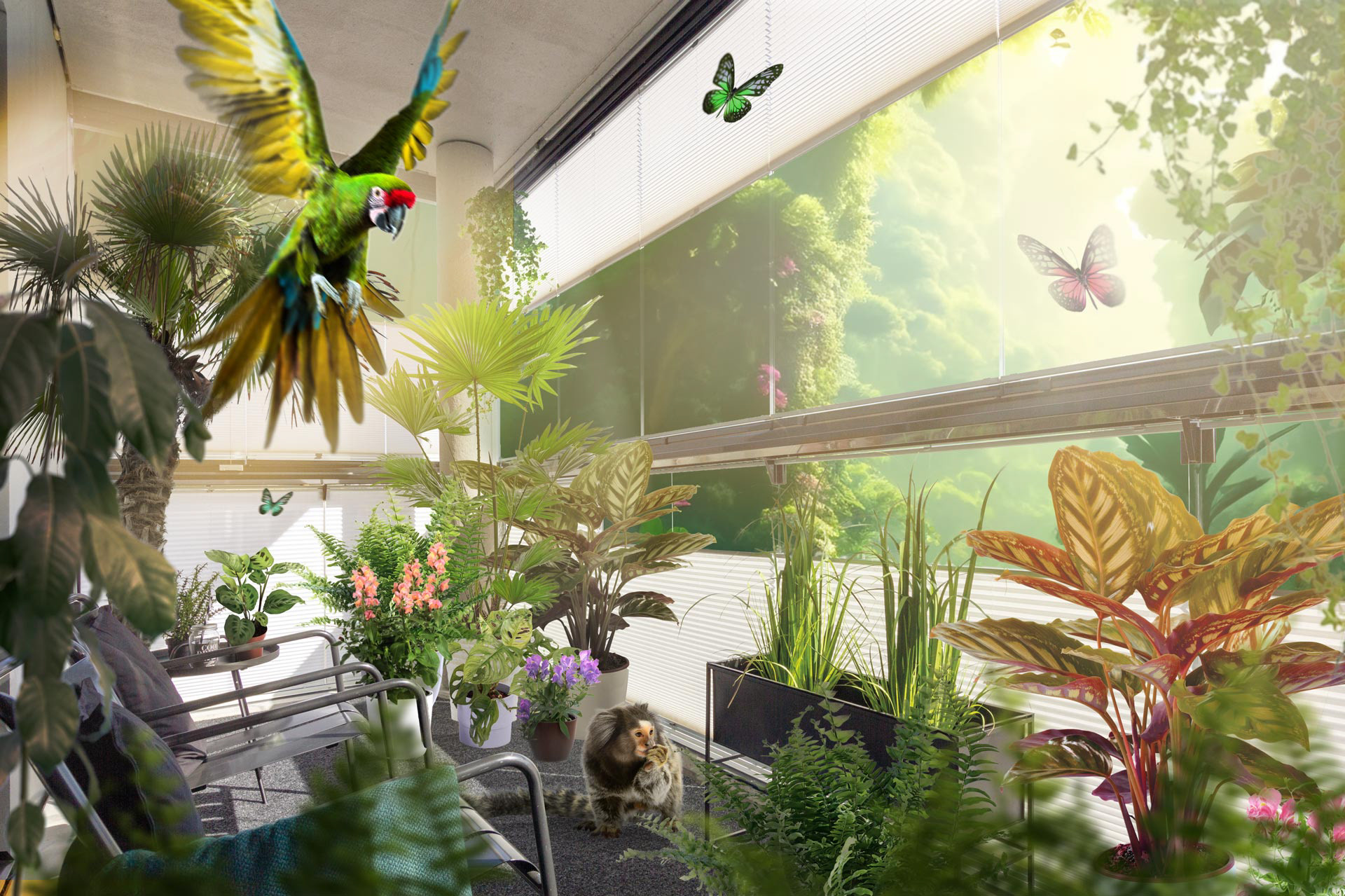 More room for life: Jungle. The retouched image with additional content