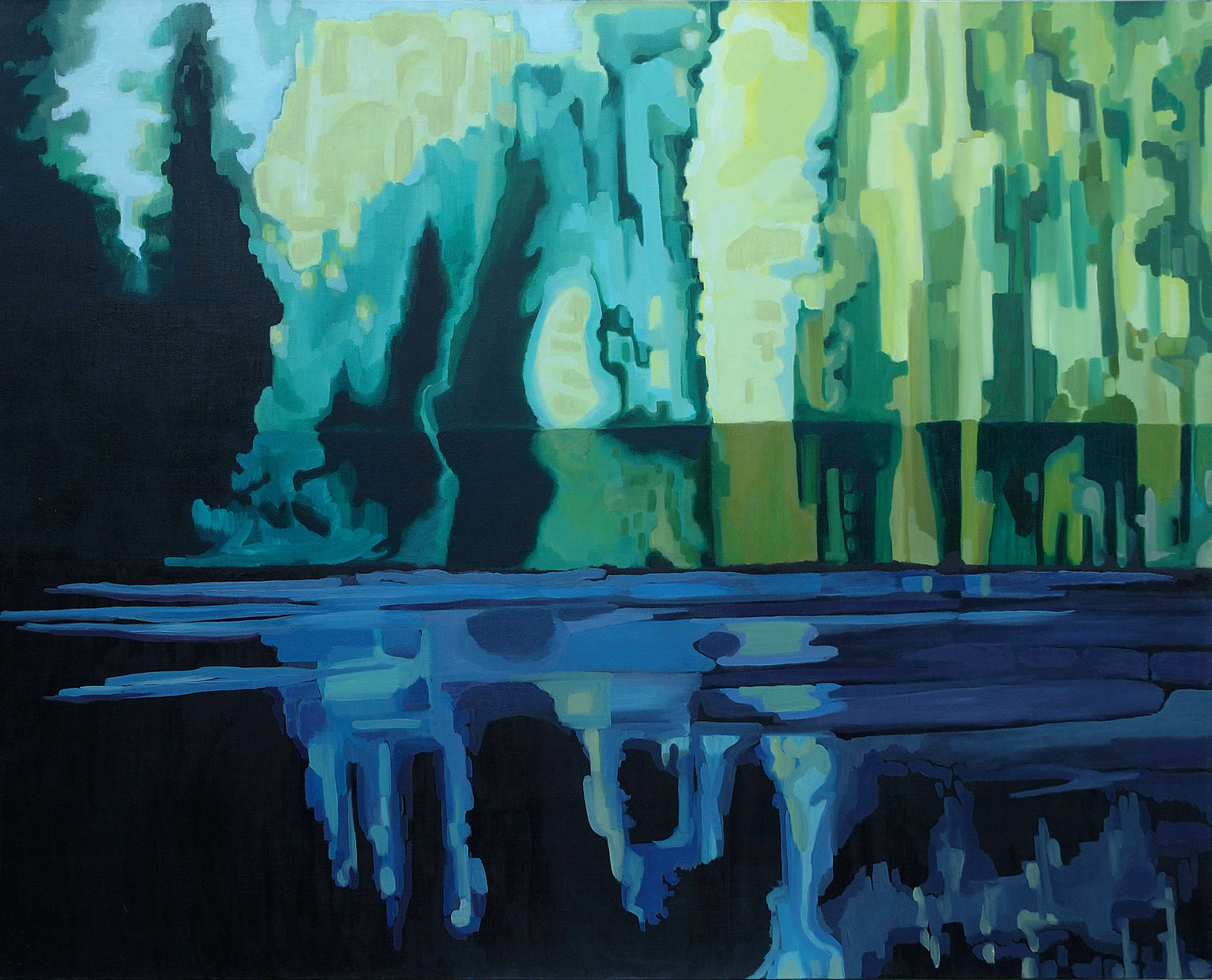 raccoon lake Oil on Canvas 48"x 60"