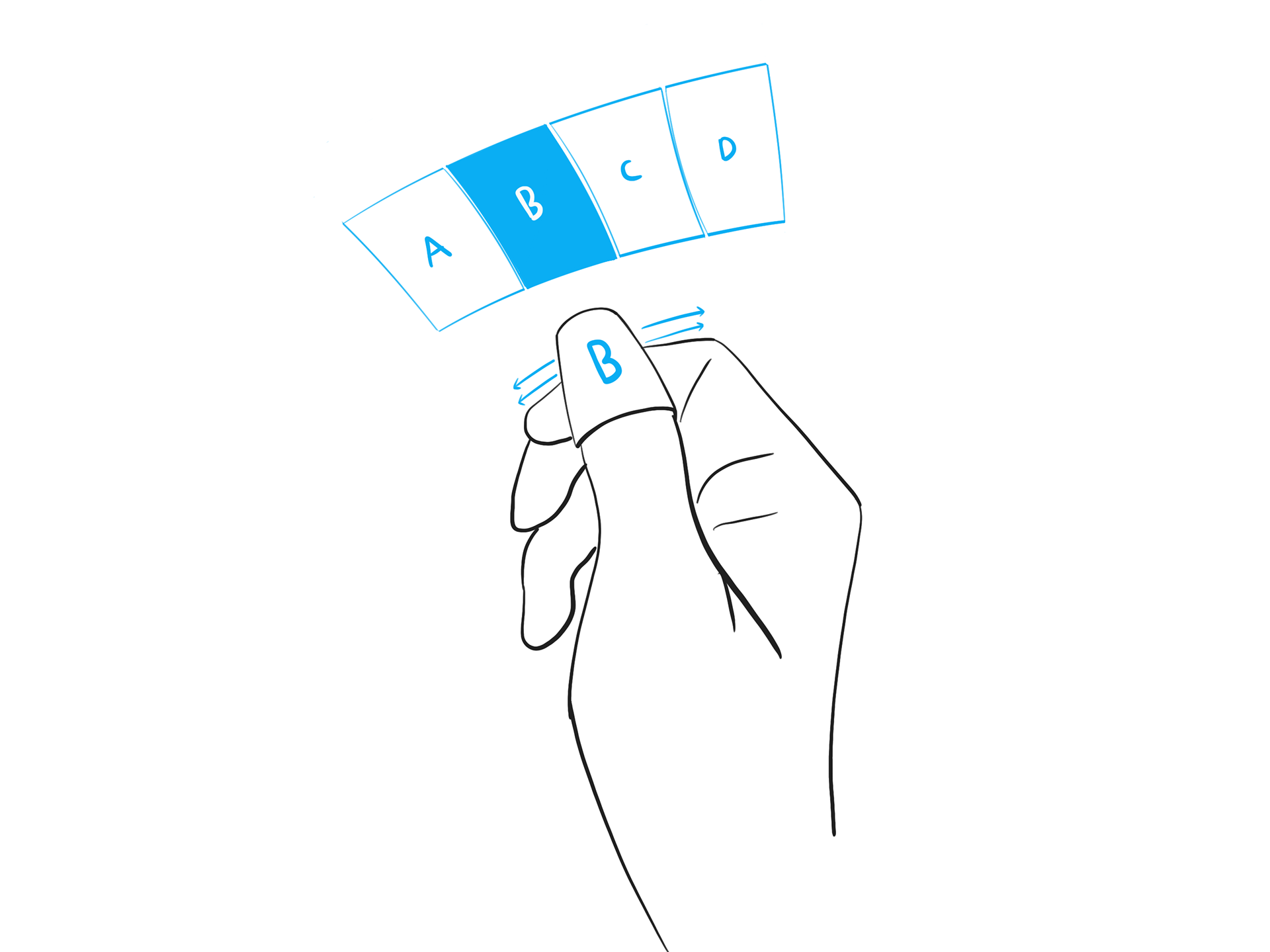 Hand interface with indicator in XR