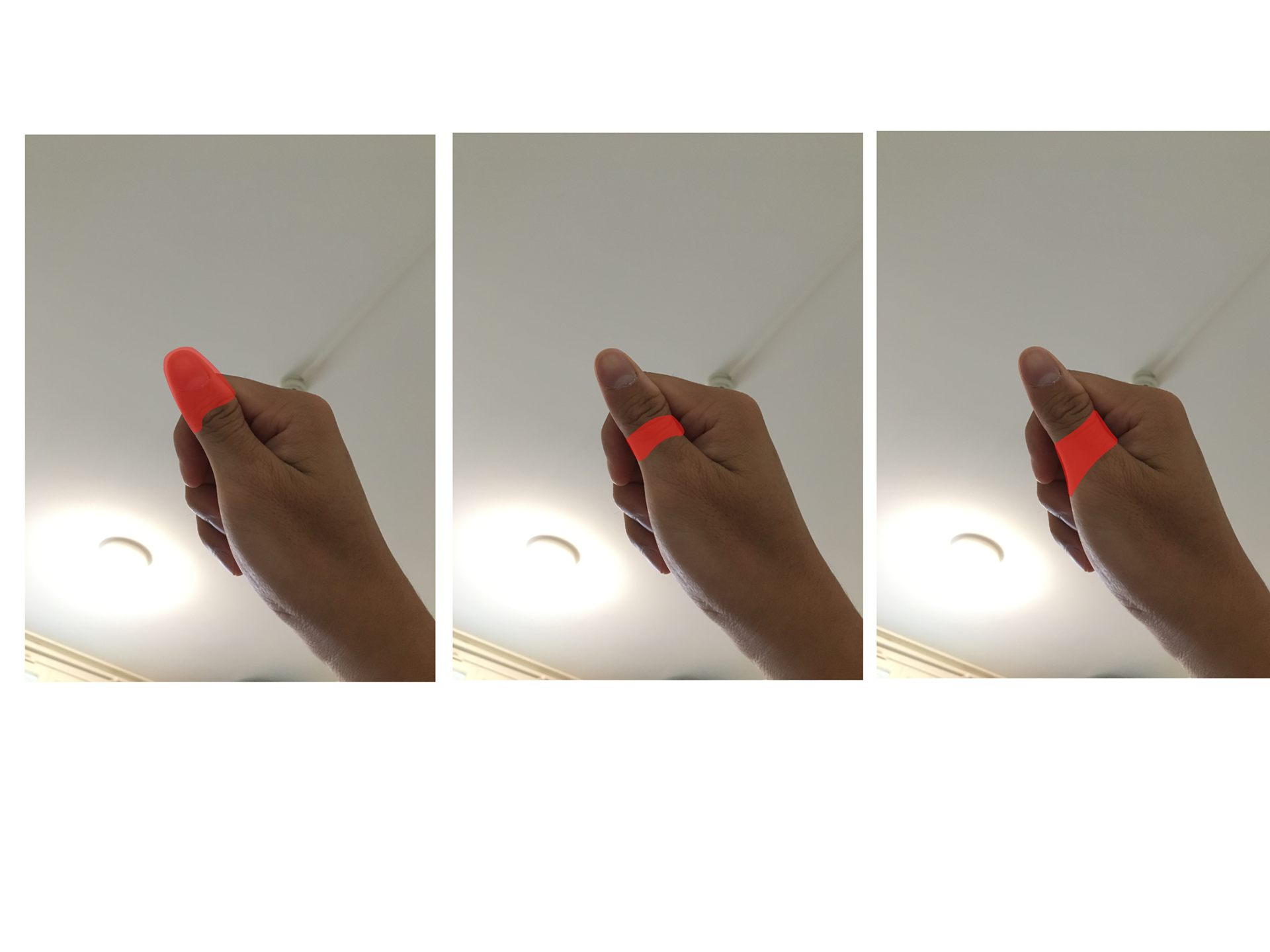 3 thumb-based approaches were considered, the thumb nail device was chosen.