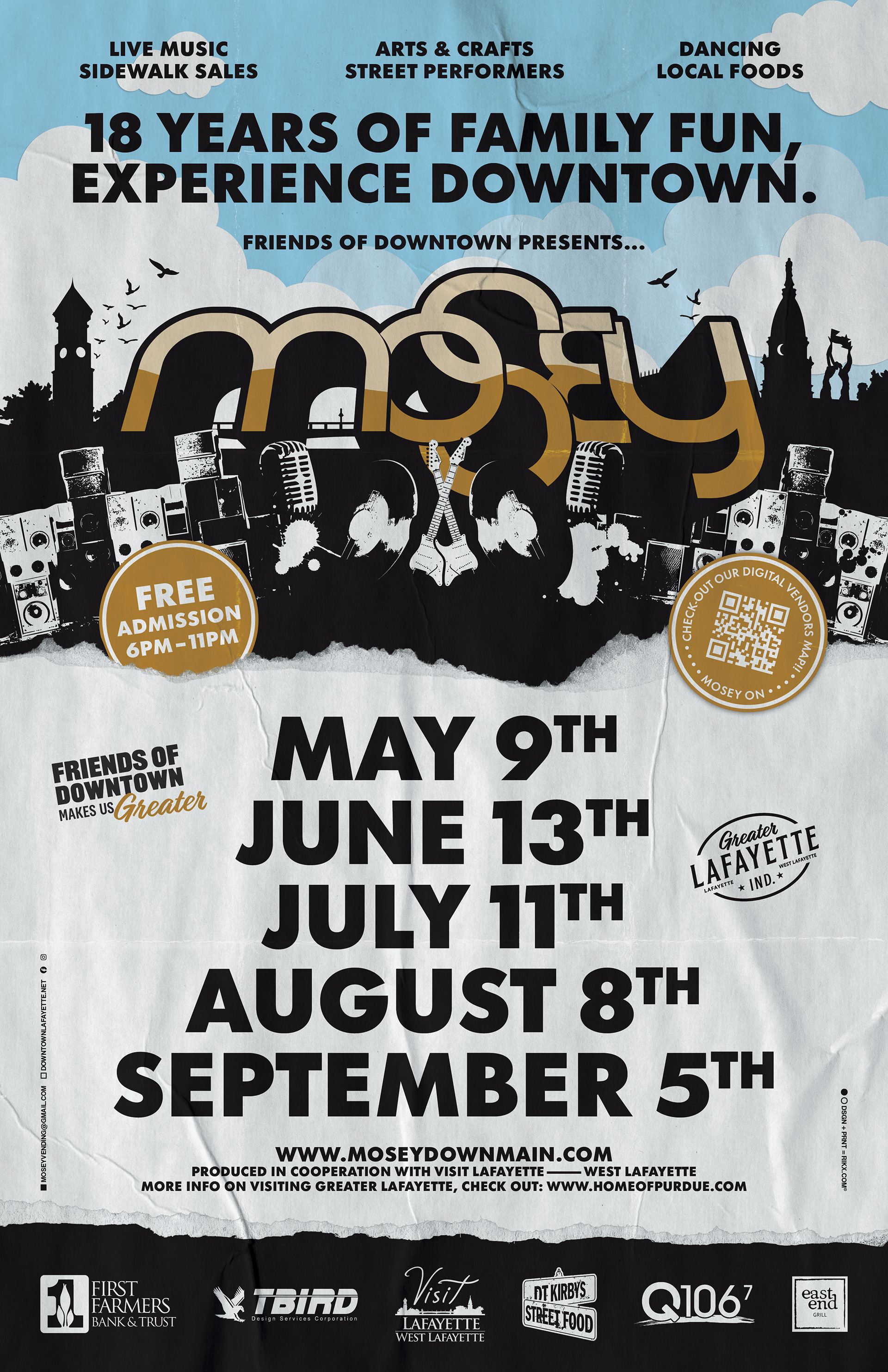 A free family friendly event that takes place right down the center of Main Street in downtown Lafayette. Enjoy three stages of music, outdoor food, beer and...