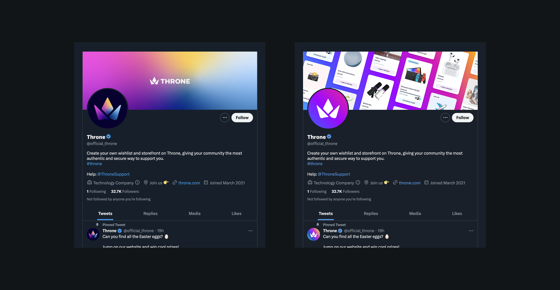 twitter profile update | before & after