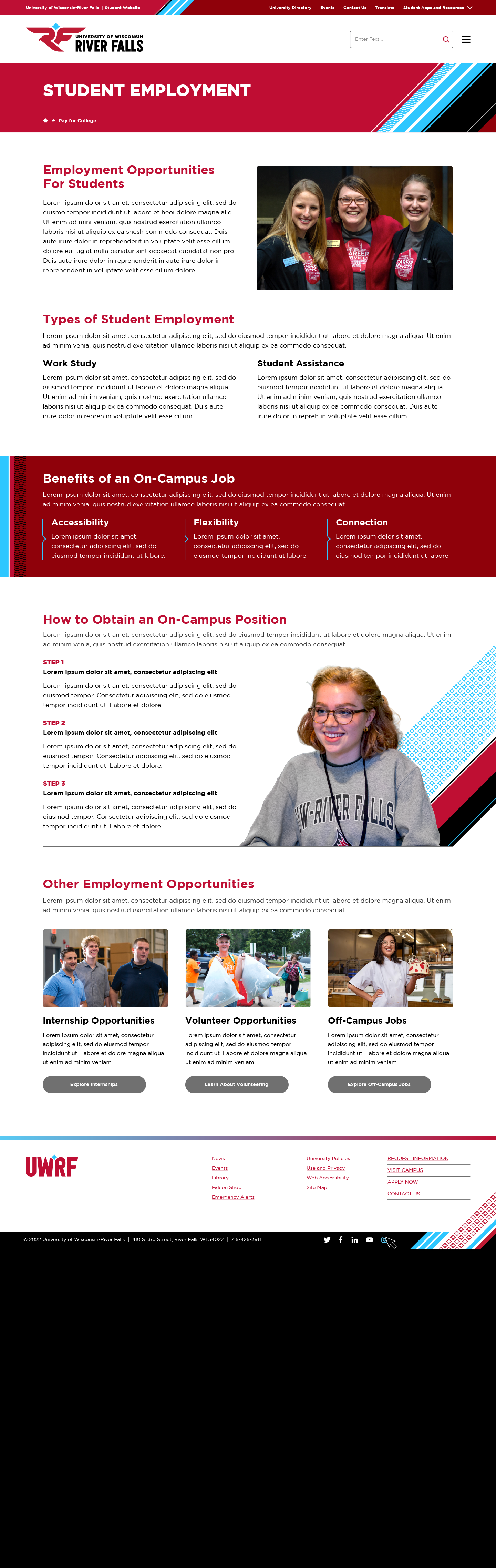 Current Students Website / Secondary Page