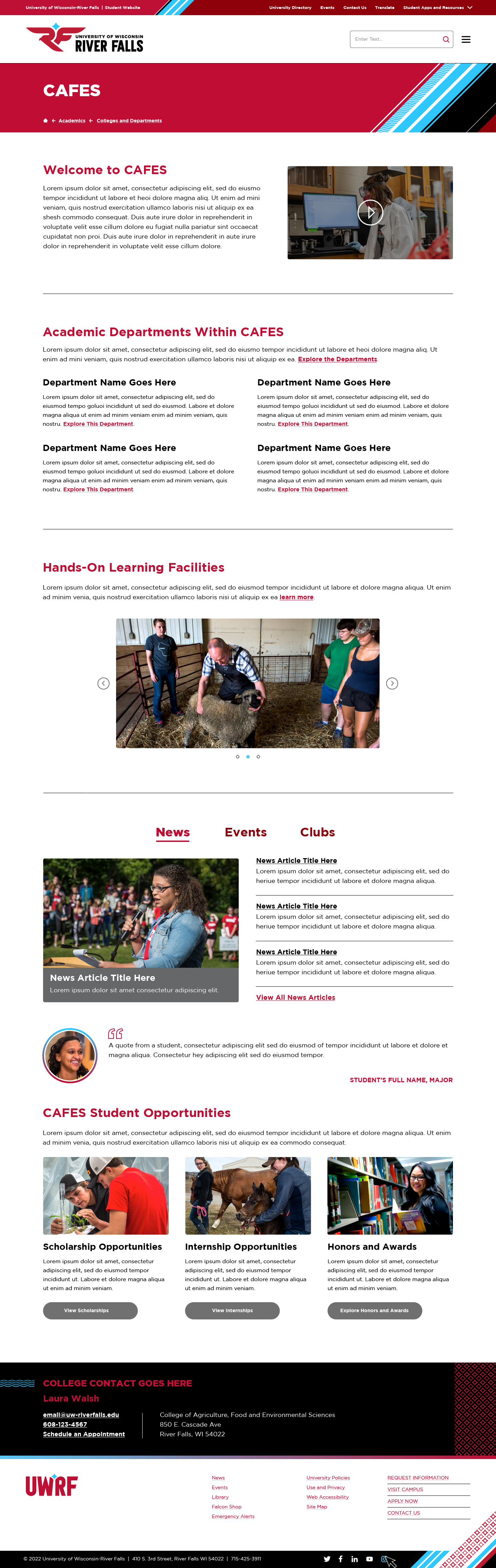 Current Students Website / Colleges Page
