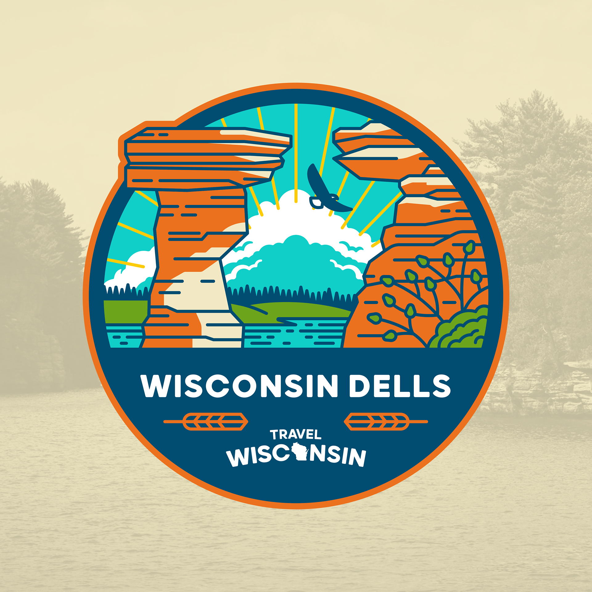 travel wisconsin badge / wisconsin dells