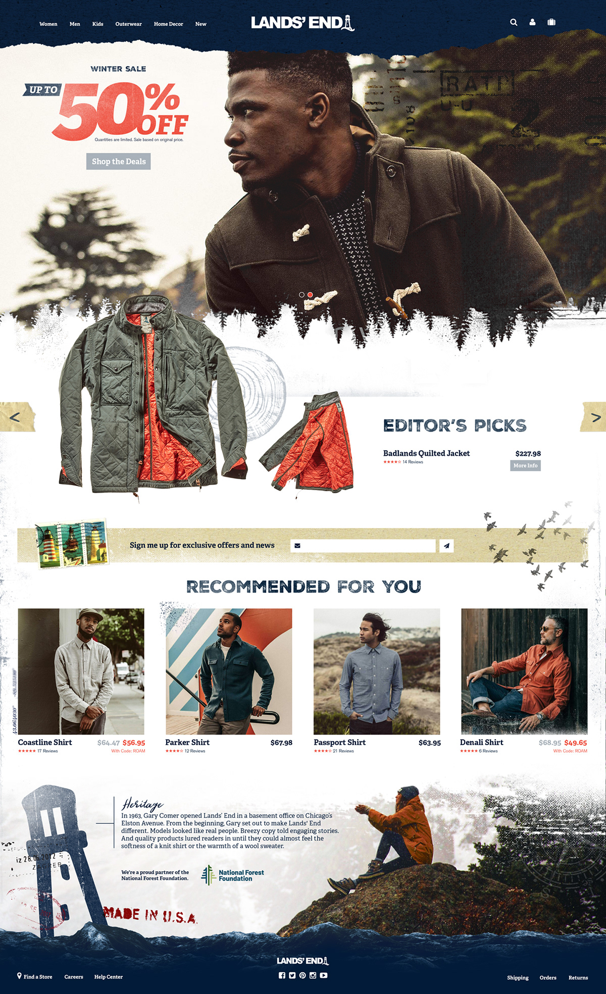 David Cox LANDS END WEBSITE CONCEPT