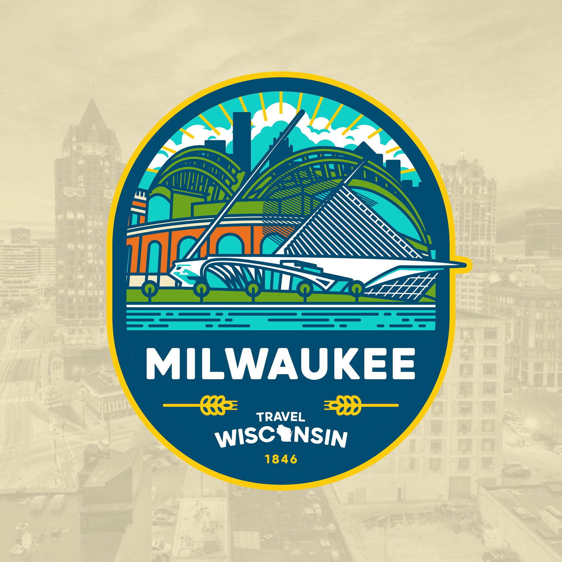 travel wisconsin badge / milwaukee