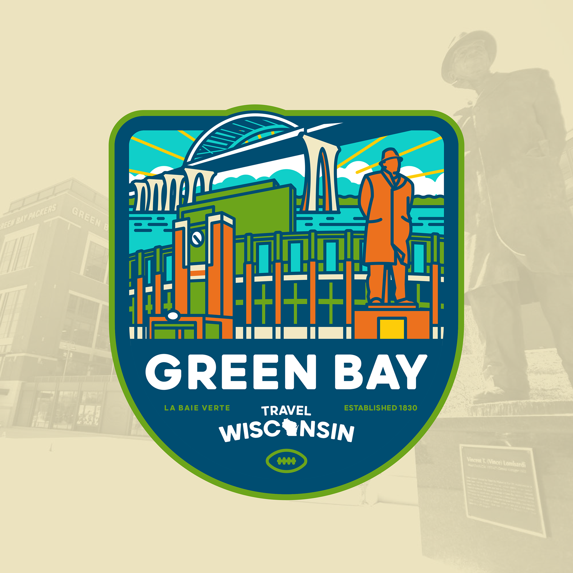 travel wisconsin badge / green bay