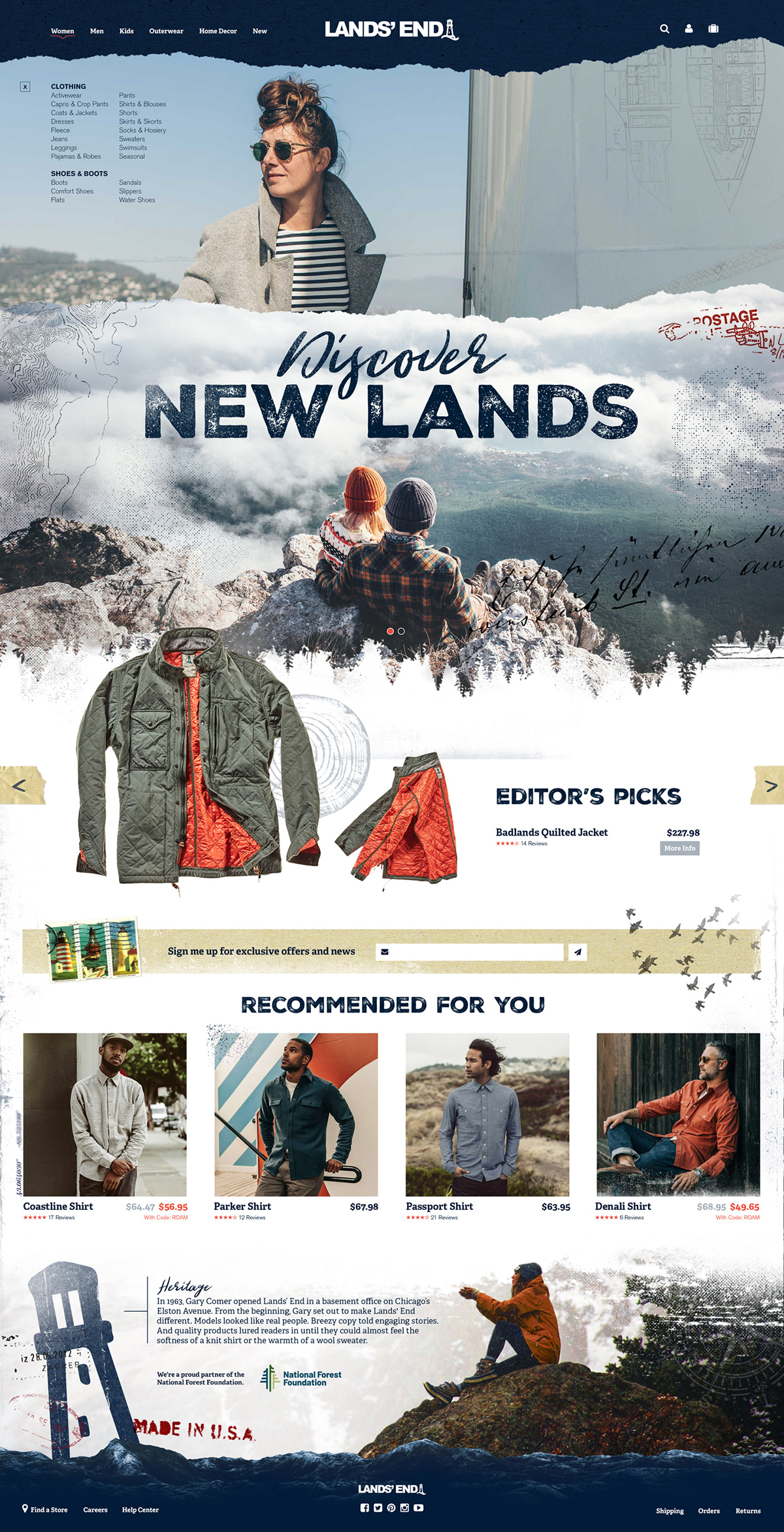 David Cox LANDS END WEBSITE CONCEPT