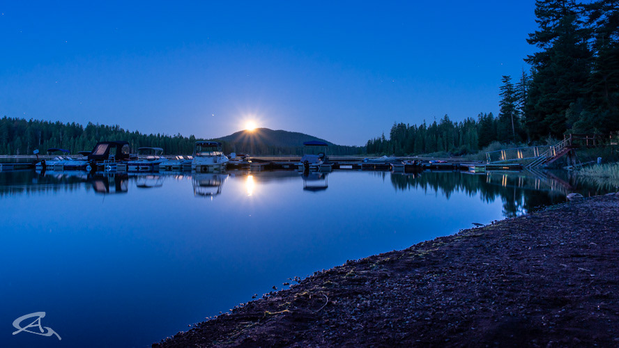 Moon Set Over Fish Lake