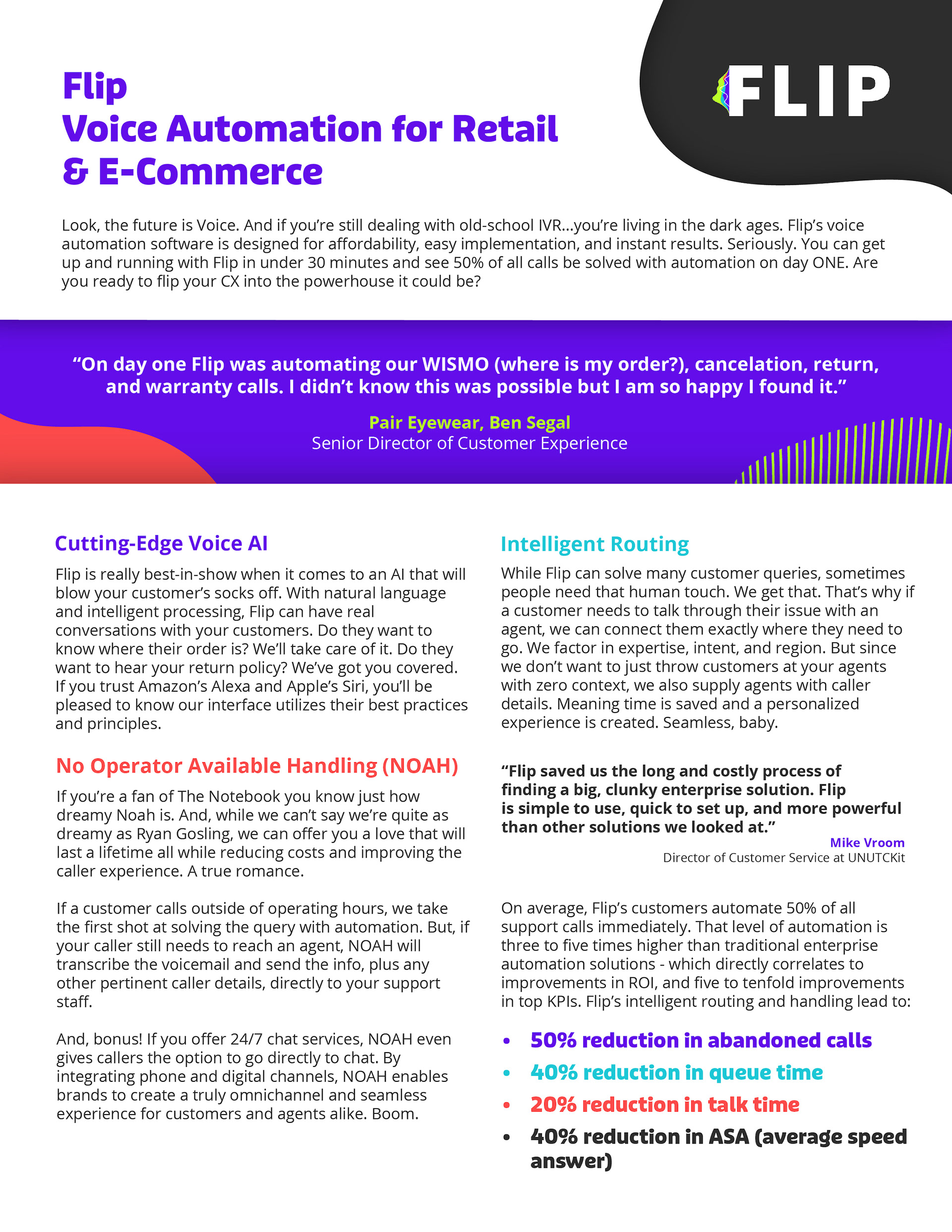 Flip Datasheet One-Pager (Front)