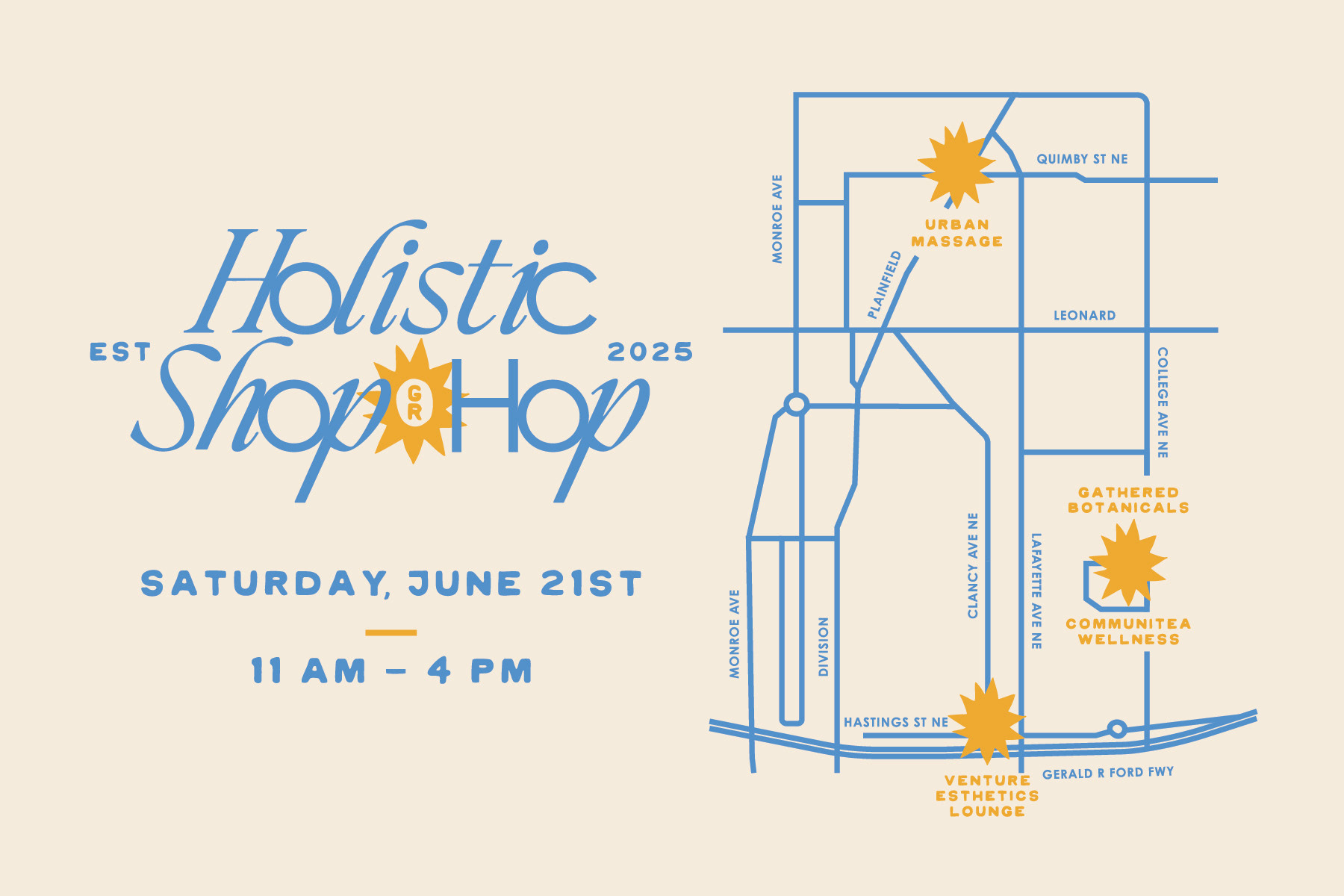 Holistic Shop Hop Punch Card - Front