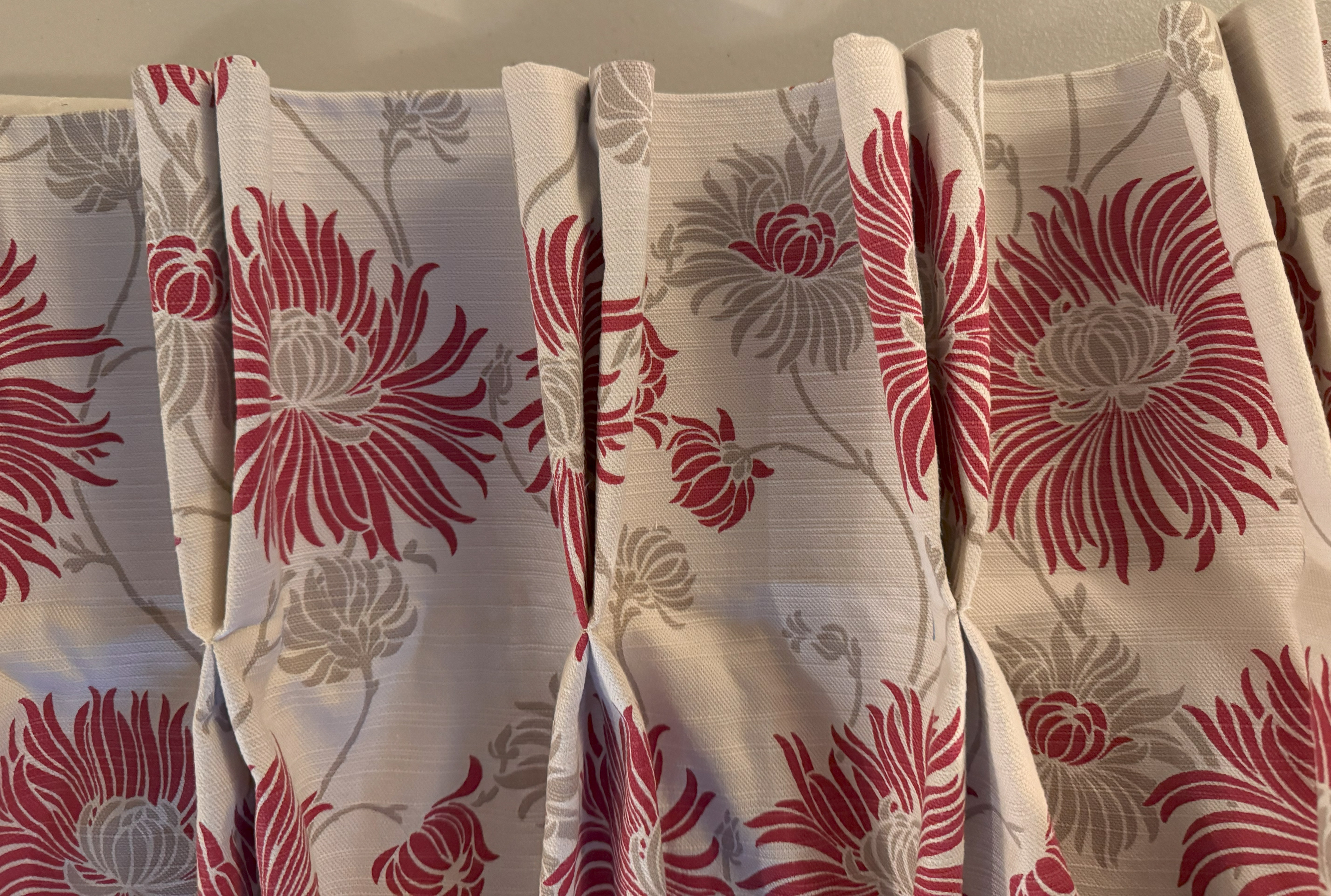 Double pinch pleat curtains made to measure