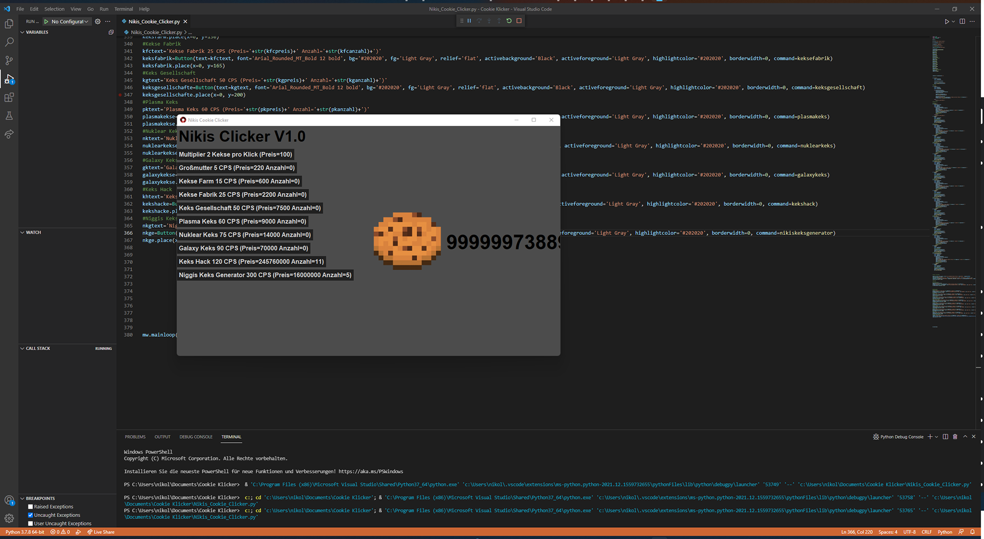 Python Cookie Clicker
