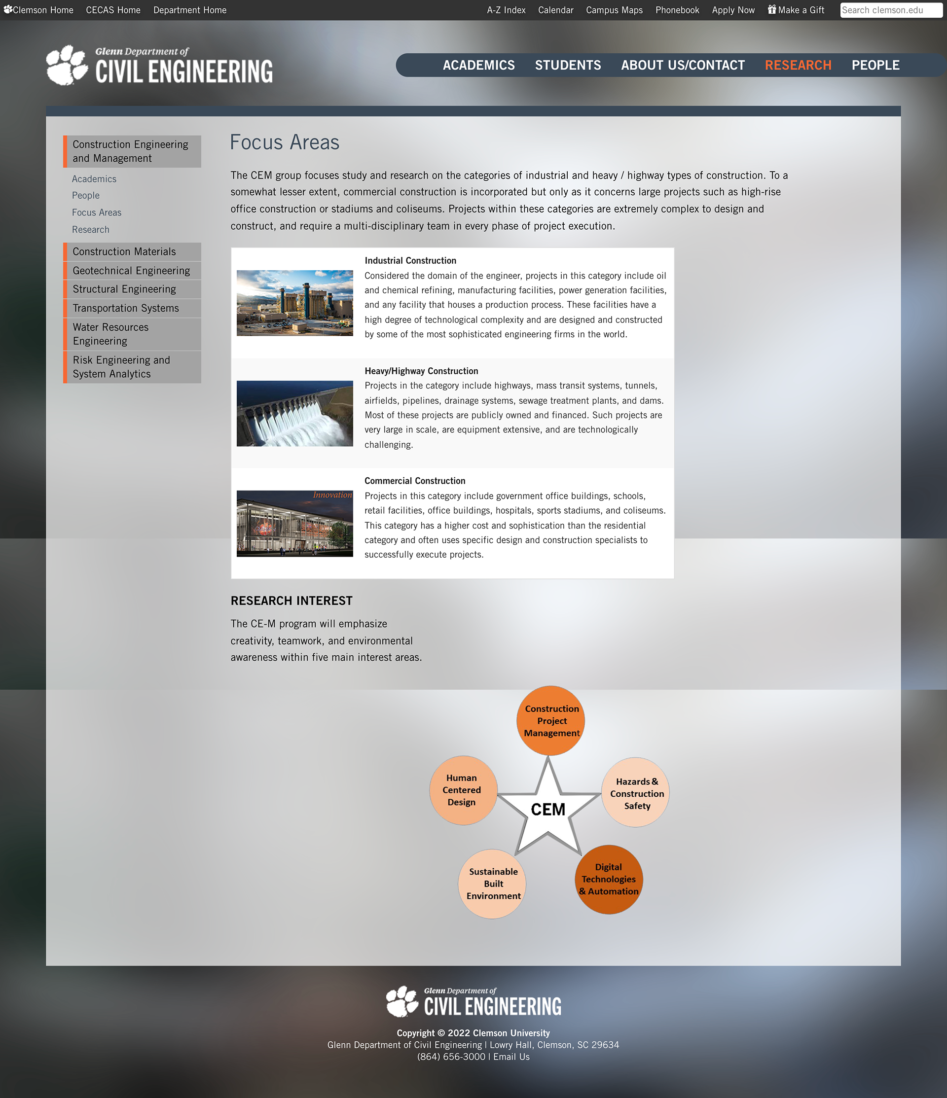 Real CEM web portal - Focus Areas