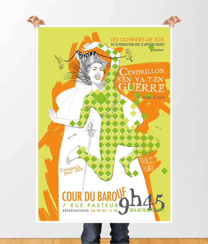 Affiche spectacle " Cendrillon s'en va-t-en-guerre "