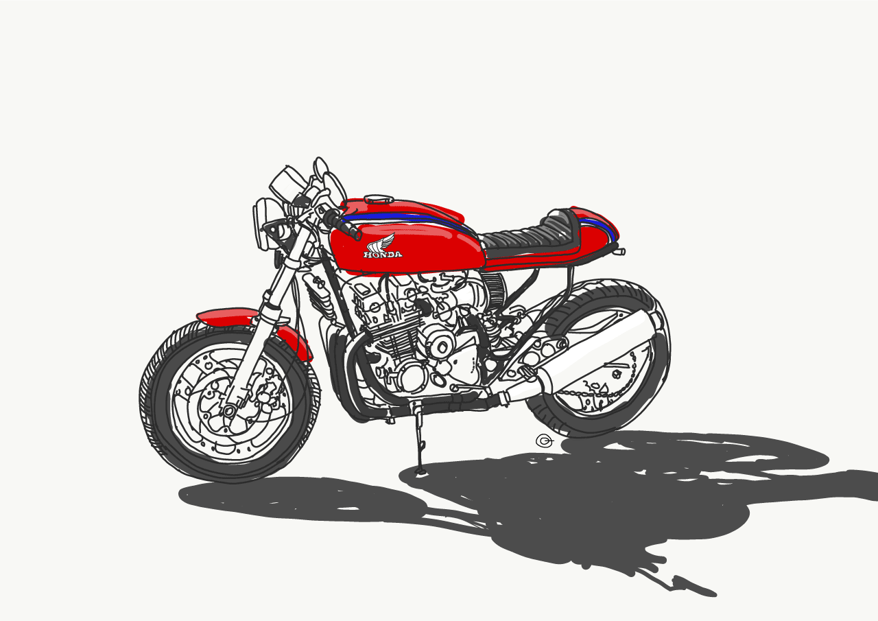 Honda RCB 750X. Motorcycle designed by Mecaservices92.com