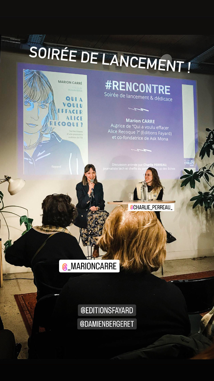 Livre Alice Recoque - Soiré de lancement