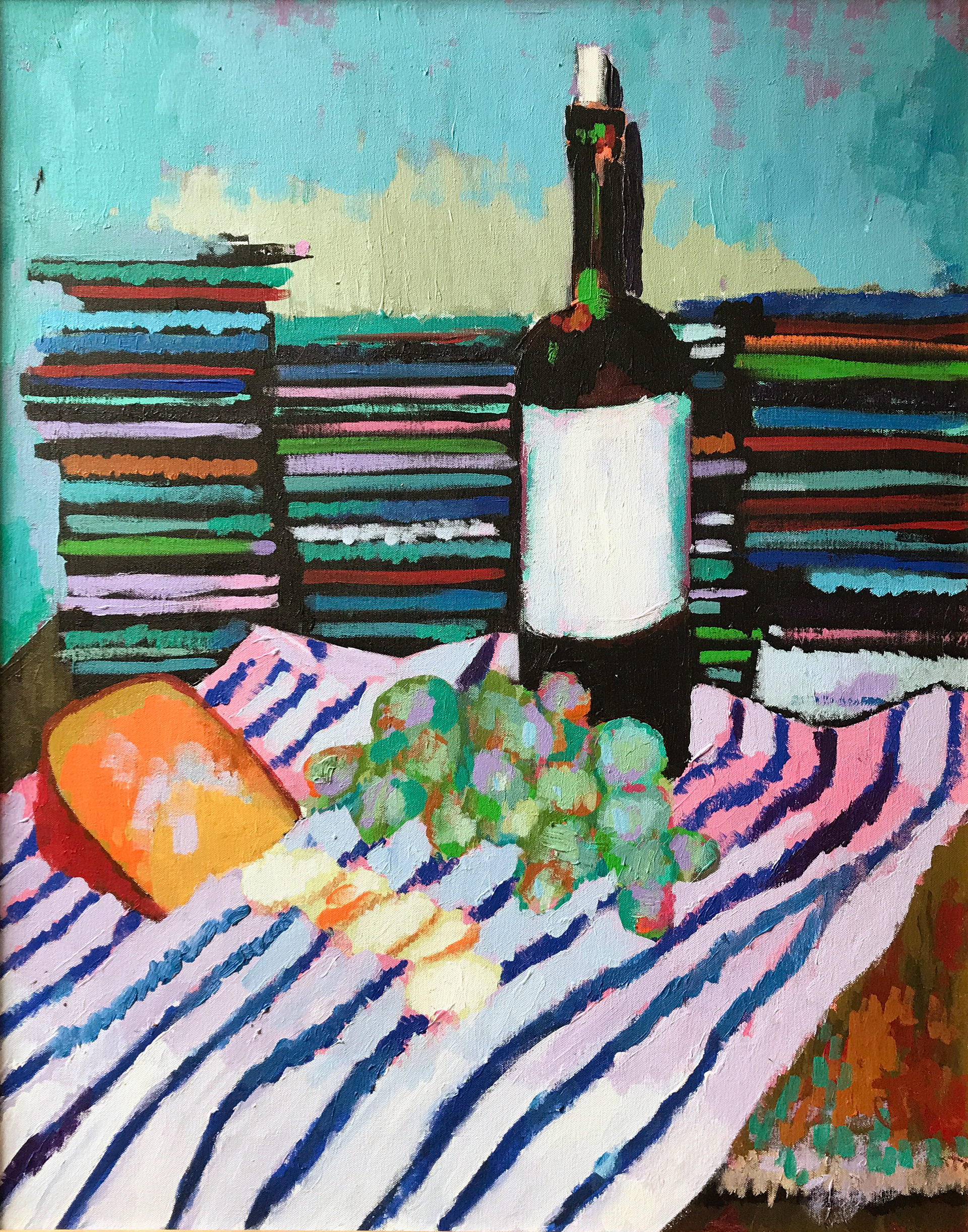 Stll Life with CDs 30" x 40" acrylic on canvas 1998