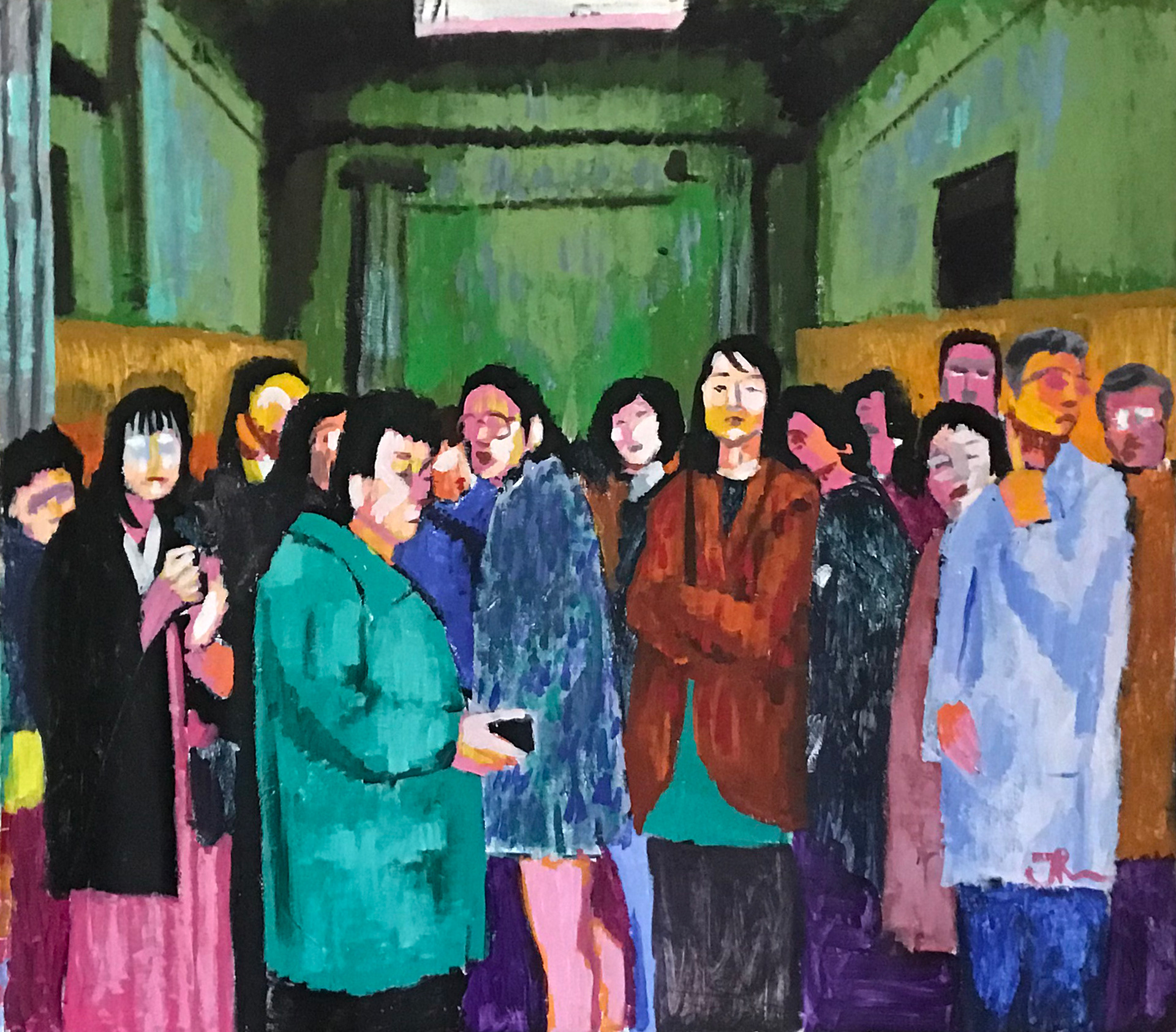 Tourists 36" x 28" acrylic on canvas 1998