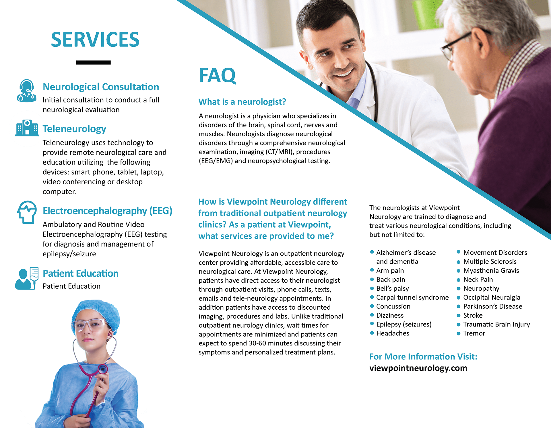 Old Viewpoint Neurology brochure interior, 2019