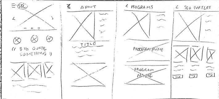 Mobile low-fidelity wireframes