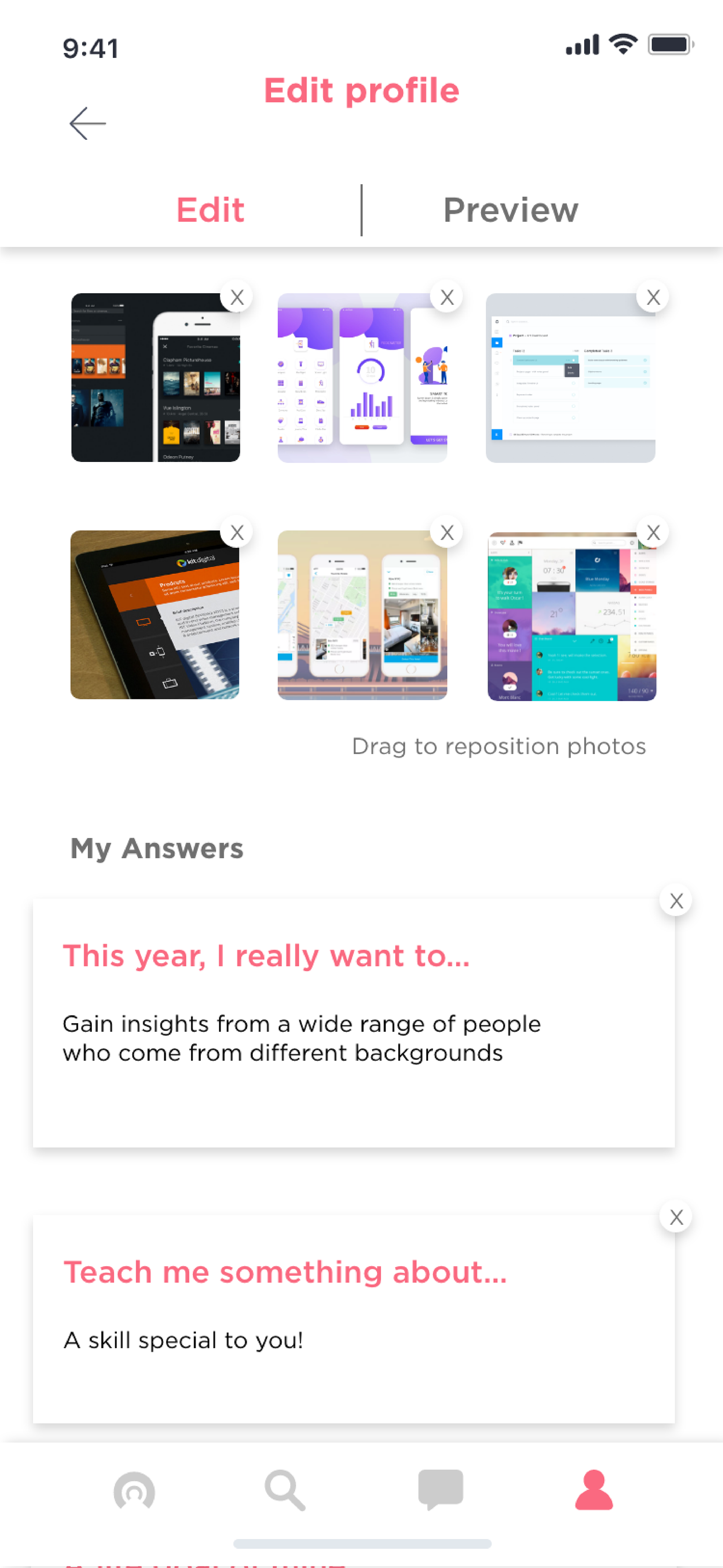 Edit profile
