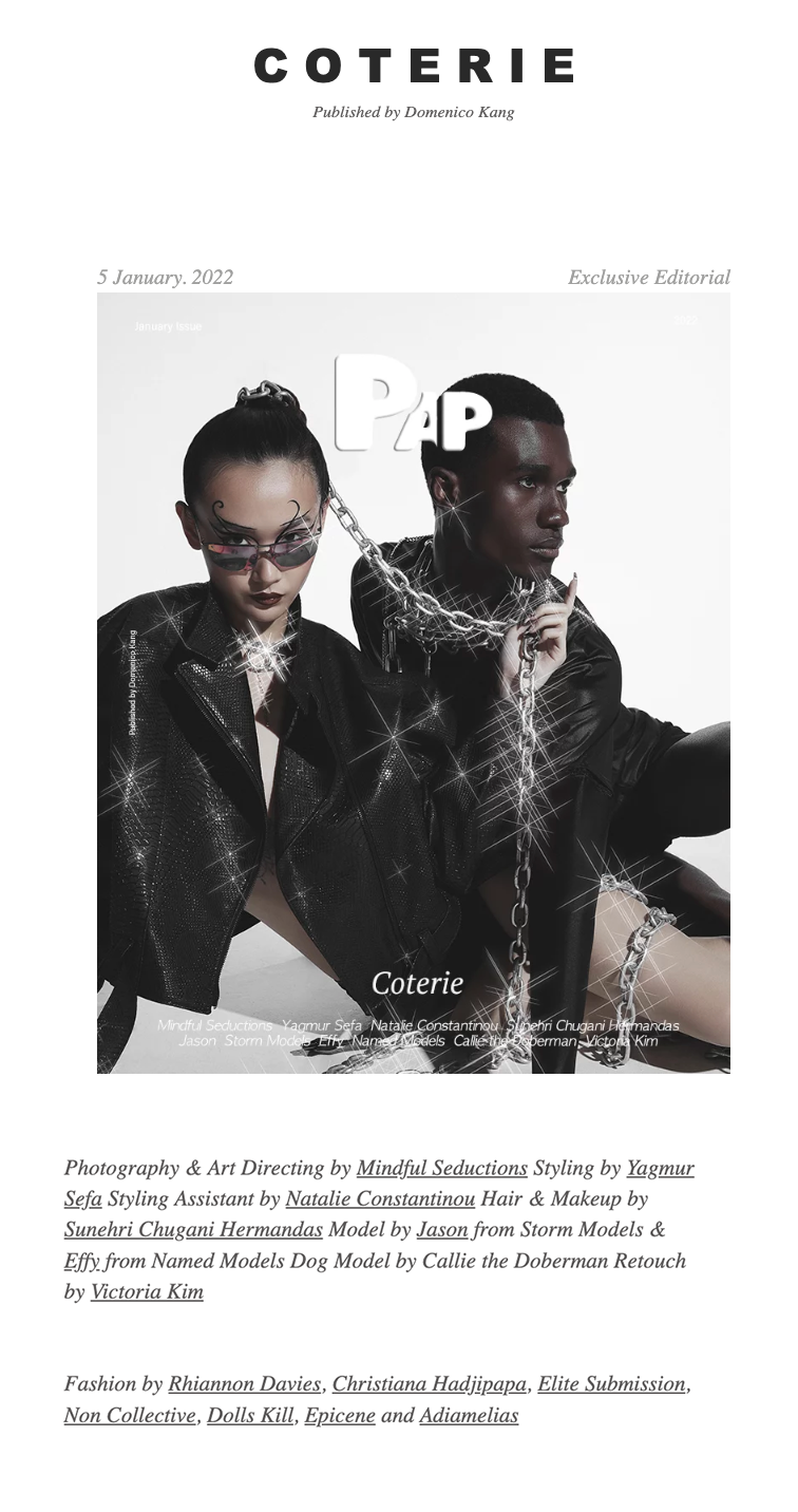 non's shirt featured in pap magazine's coterie editorial / 22