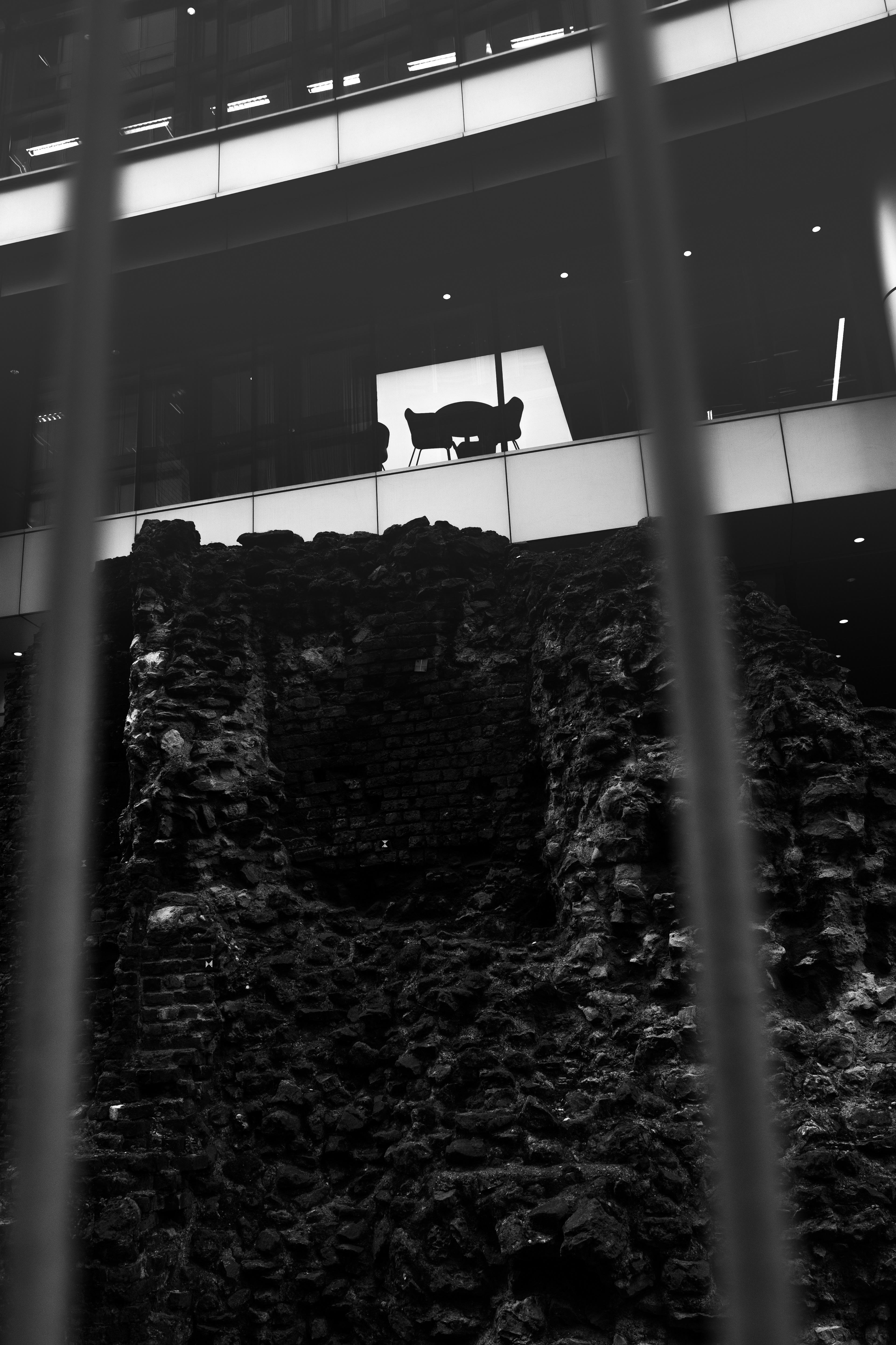 Corporate meeting room above the ruins of the Roman wall.