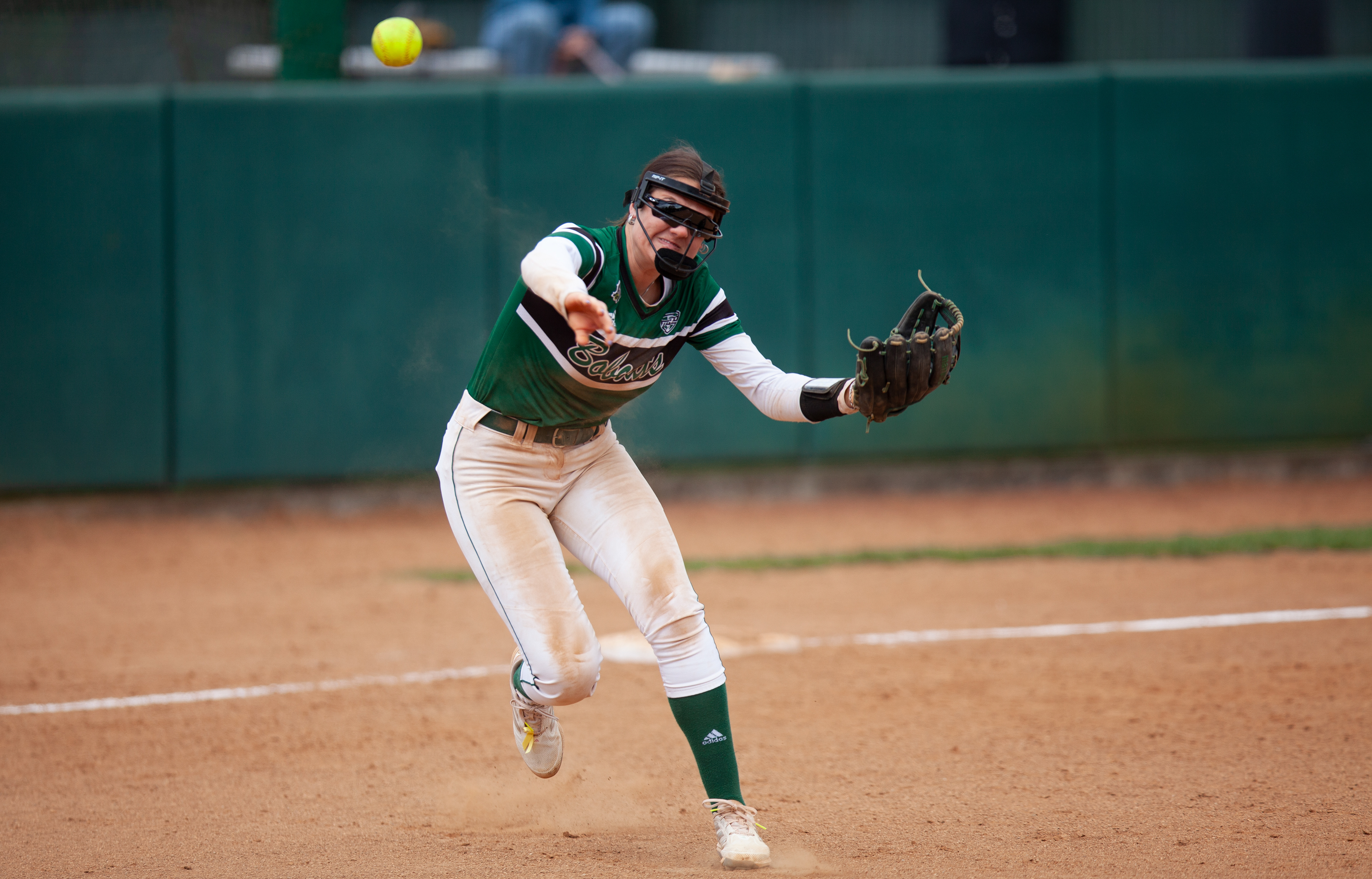 Ohio infielder/designated player, Annalia Paoli (3), throws the ball during a game against Western Michigan at Ohio Softball Field, April 21, 2024, in Athens. 