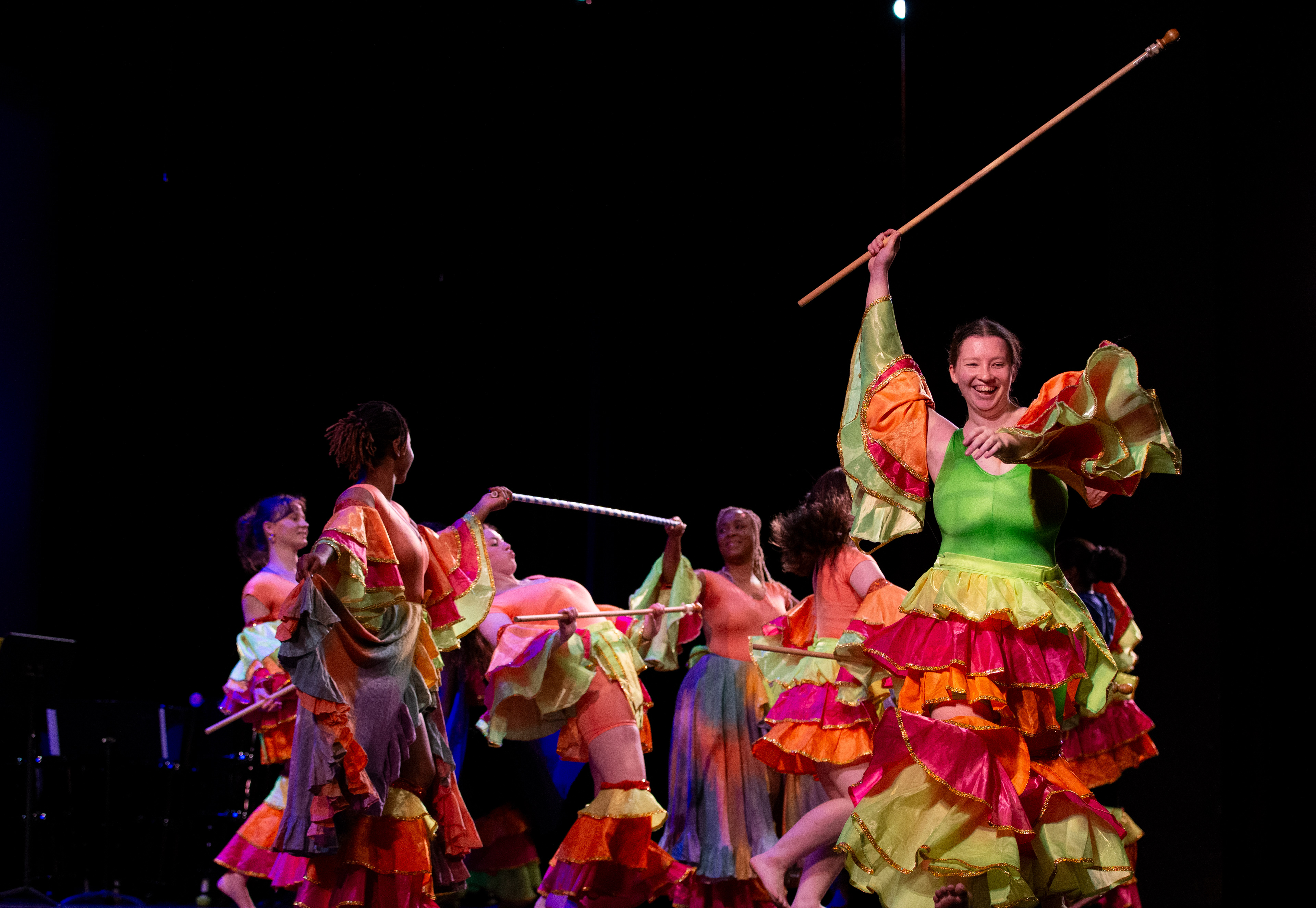 The School of Dance rehearses the Carribean dance portion of The World Music and Dance Concert in Templeton Blackburn Memorial Auditorium, April 4, 2024, in Athens.